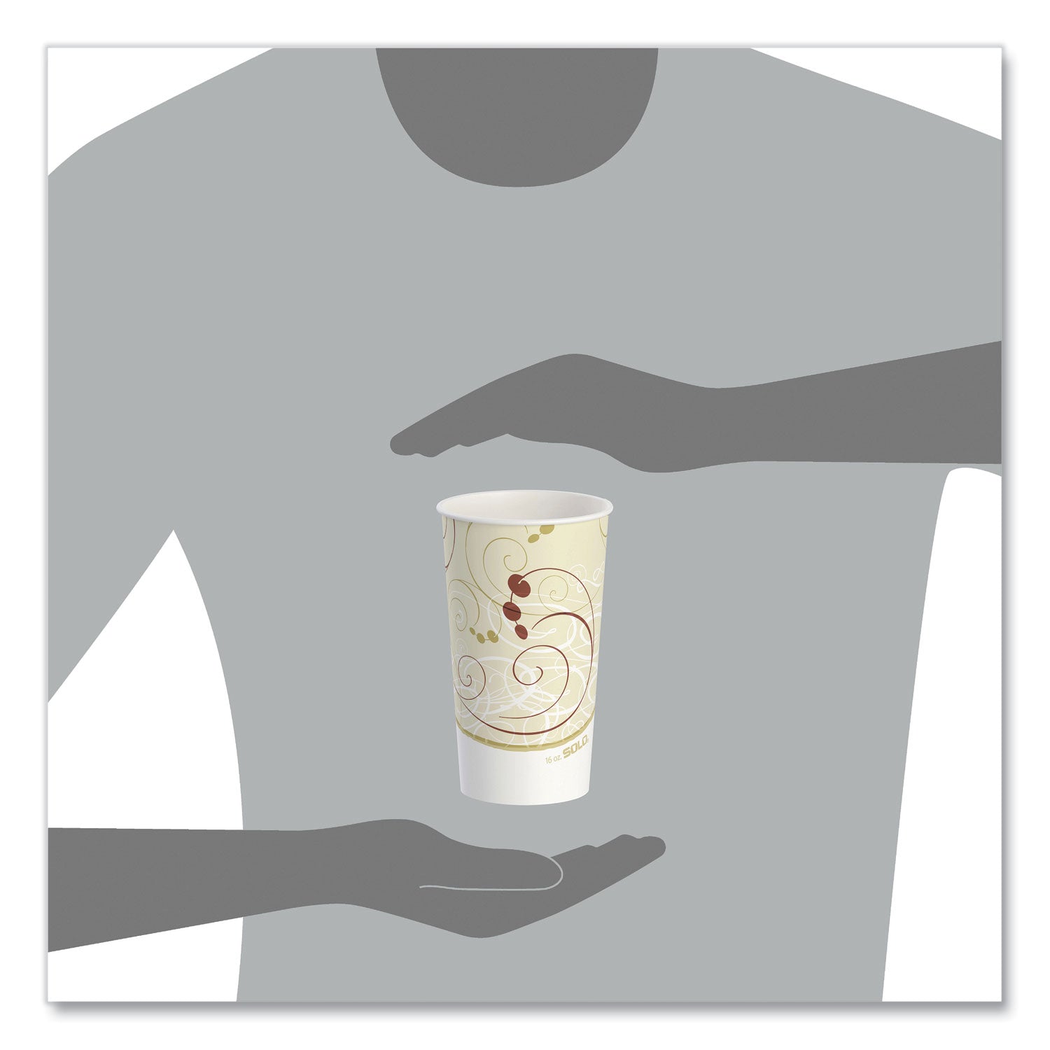 SOLO® Double Sided Poly (DSP) Paper Cold Cups, 16 oz, Beige/White/Red, 50/Sleeve, 20 Sleeves/Carton