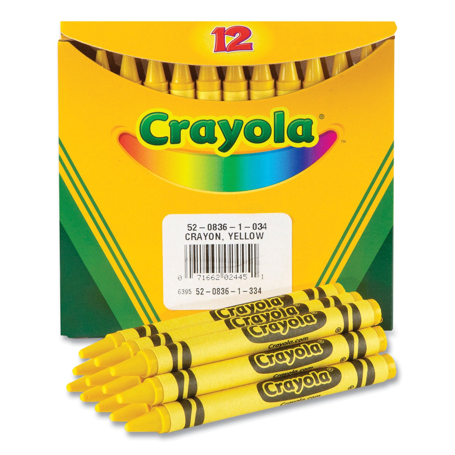 Crayola® Bulk Crayons, Yellow, 12/box