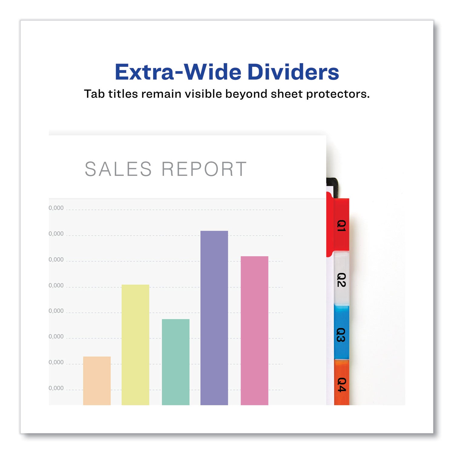 Avery® Insertable Big Tab Dividers, 8-Tab, 11.13 x 9.25, White, Assorted Tabs, 1 Set