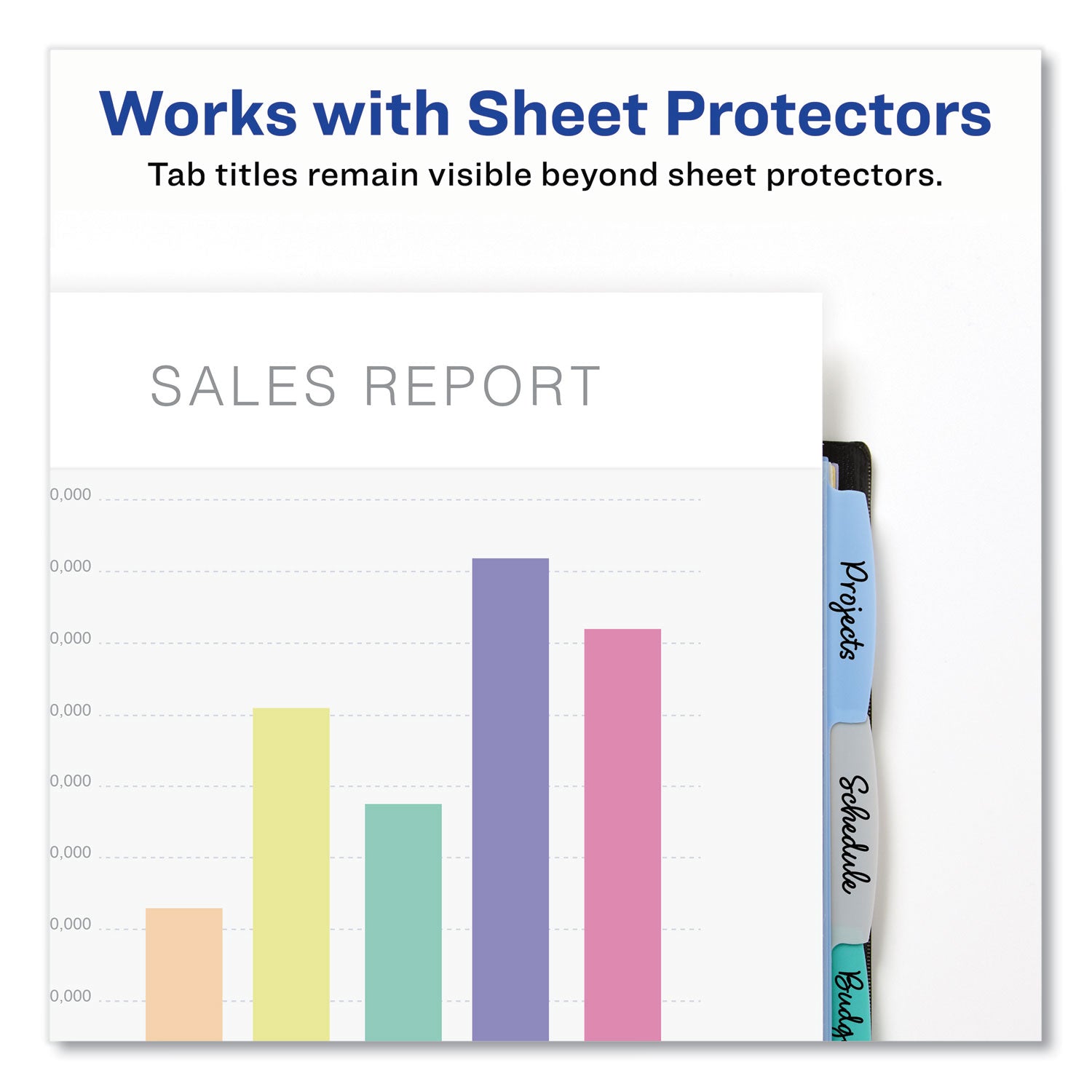 Avery® Write and Erase Durable Plastic Dividers with Slash Pocket, 3-Hold Punched, 5-Tab, 11.13 x 9.25, Assorted, 1 Set