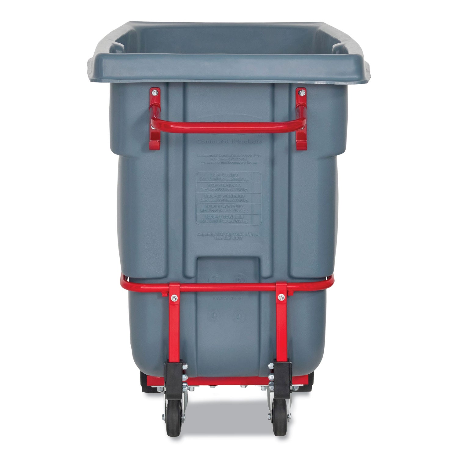 Rubbermaid® Commercial 0.5 cu yd BRUTE DURATILT Frame Tilt Truck, Heavy Duty, 1,400 lb Capacity, Gray