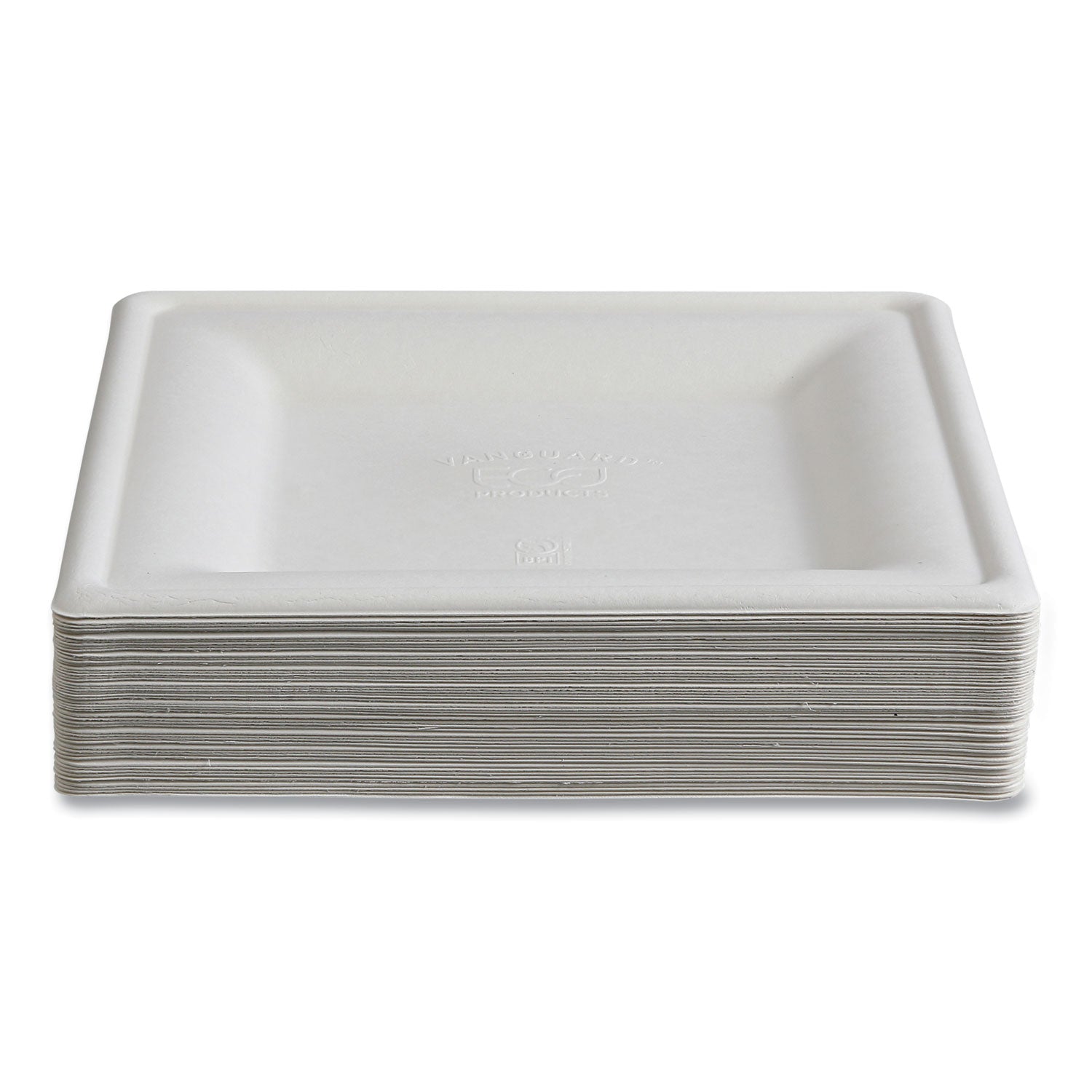 Eco-Products® Vanguard Renewable and Compostable Sugarcane Plates, 10 x 10, White, 250/Carton