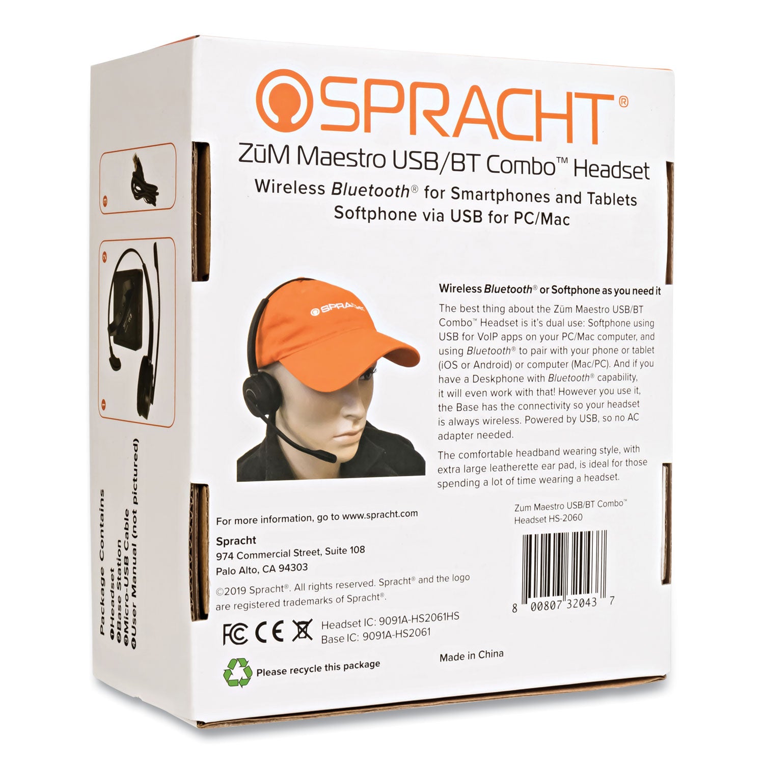 Spracht ZuM Maestro HS-2060 Monaural Over The Head Headset, Black