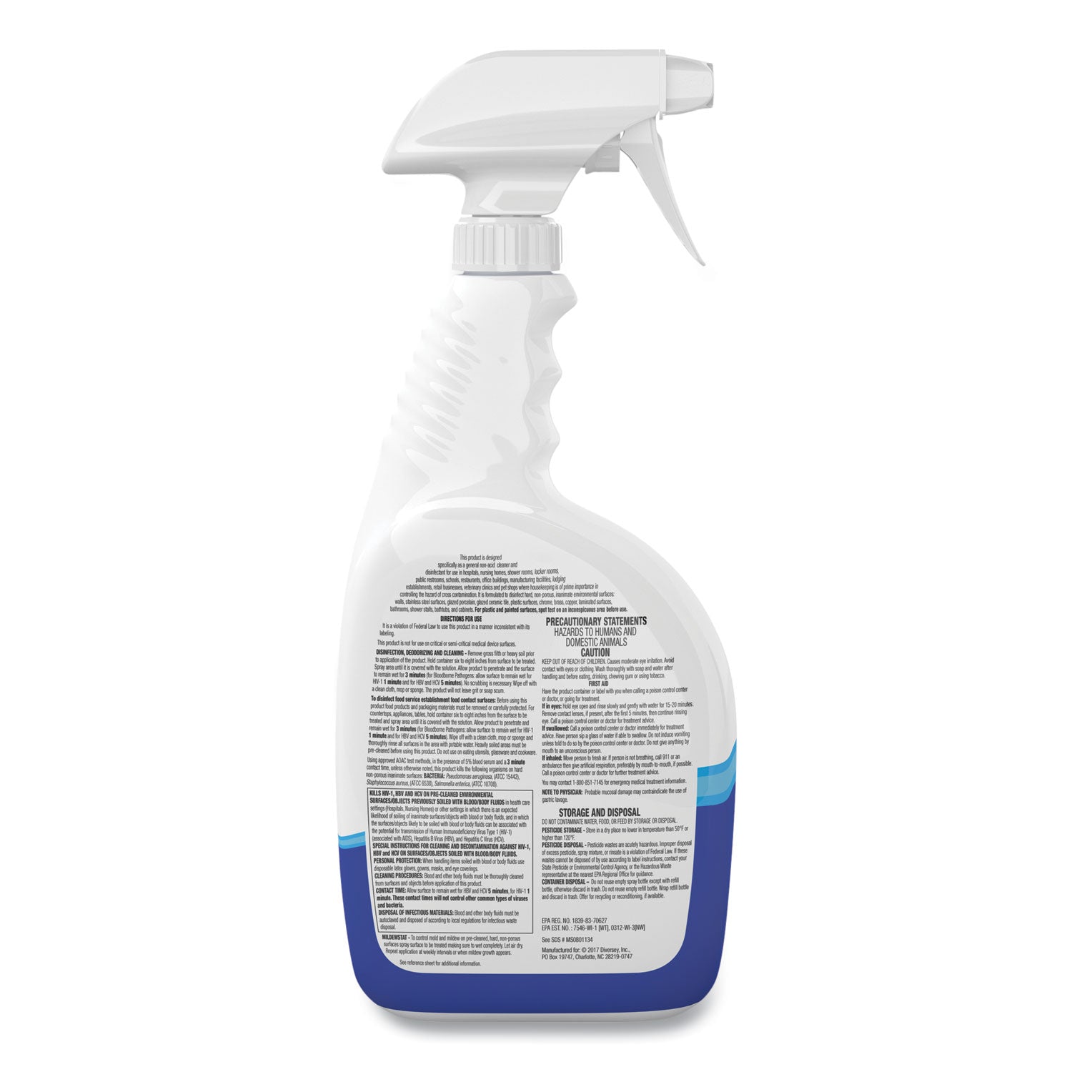 Diversey™ Virex All-Purpose Disinfectant Cleaner, Citrus Scent, 32 Oz Spray Bottle, 8/carton