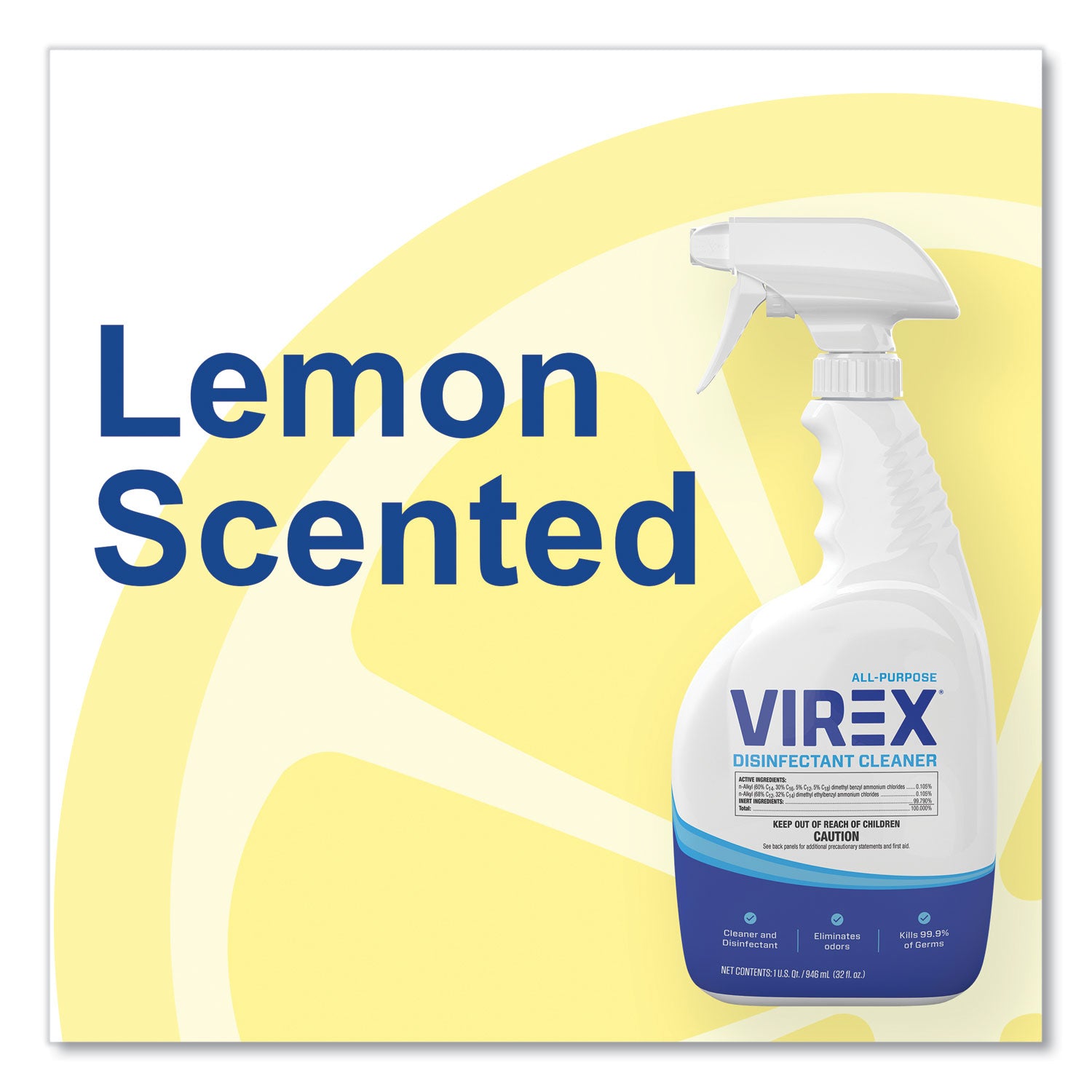 Diversey™ Virex All-Purpose Disinfectant Cleaner, Citrus Scent, 32 Oz Spray Bottle, 8/carton