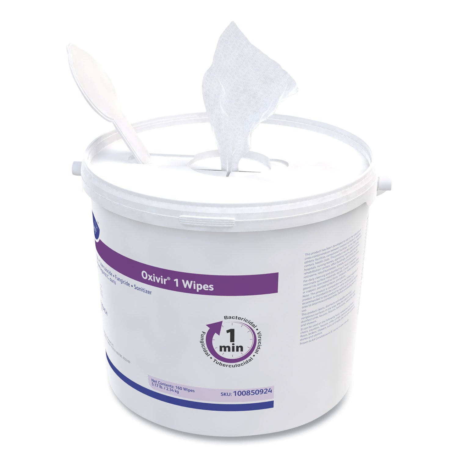 Diversey™ Oxivir 1 Wipes, 1-Ply, 11 x 12, 160/Canister, 4 Canisters/Carton