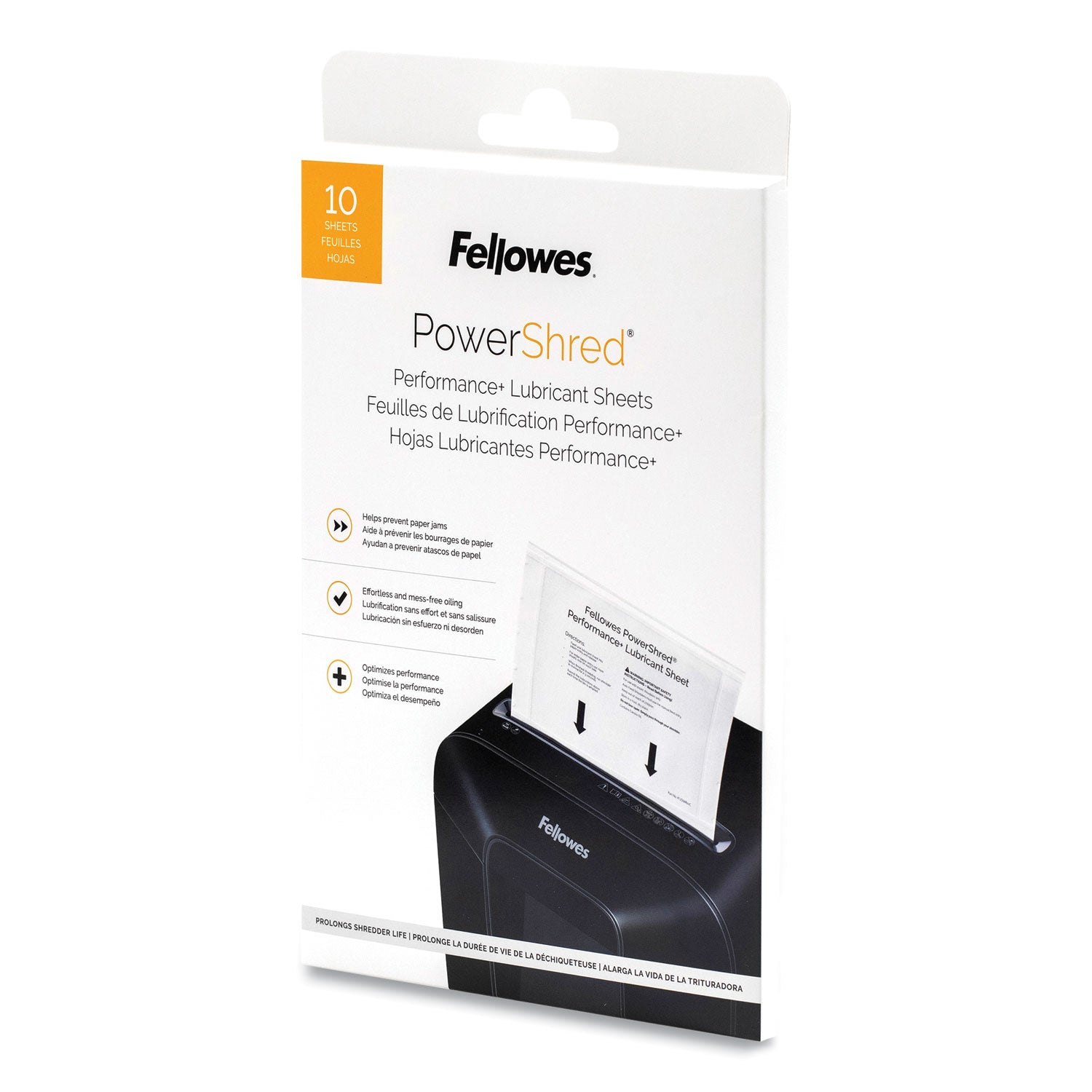 Fellowes® Powershred Performance+ Lubricant Sheets, 8.5 x 6, 10/Pack