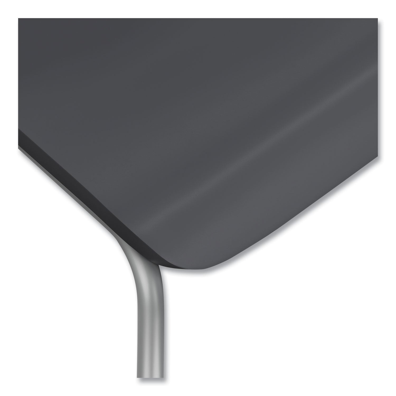 HON® Ruck Laminate Chair, Supports Up to 300 lb, 18" Seat Height, Charcoal Seat/Back, Silver Base