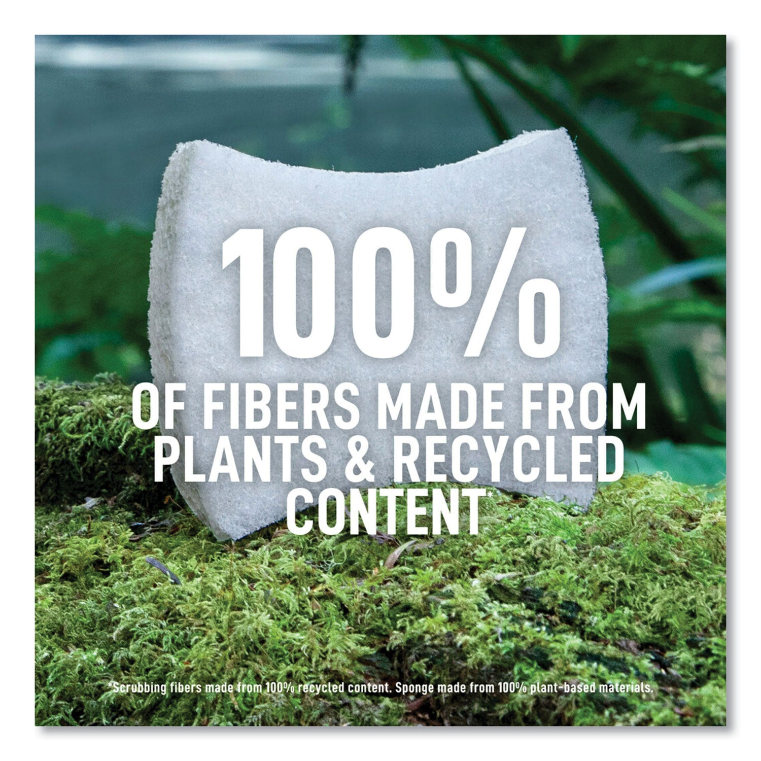 Scotch-Brite® Greener Clean Non-Scratch Scrub Sponge, 2.6 x 3.3, 0.7" Thick, White, 3/Pack