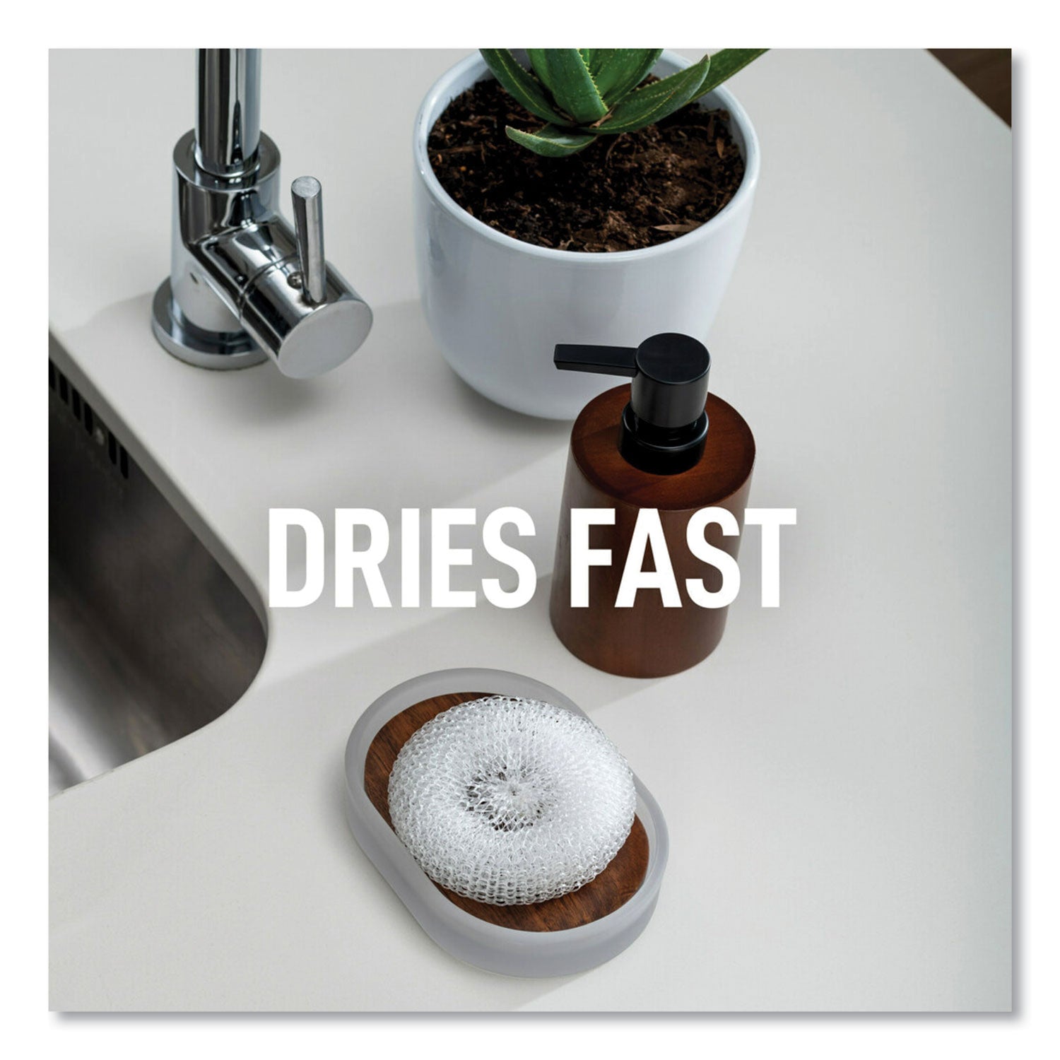 Scotch-Brite® Greener Clean Recycled Scrubbing Circle, 3.5" Diameter, 0.7" Thick, White, 3/Pack