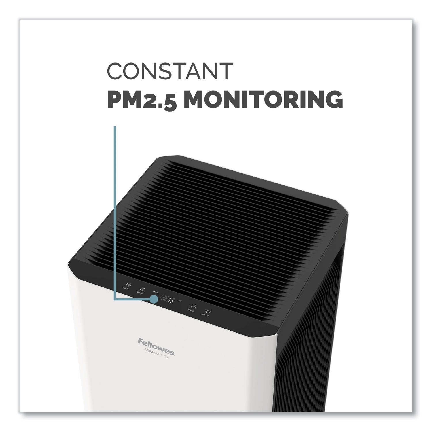 Fellowes® AeraMax SV Air Purifier, 1,500 sq ft Room Capacity, White/Black