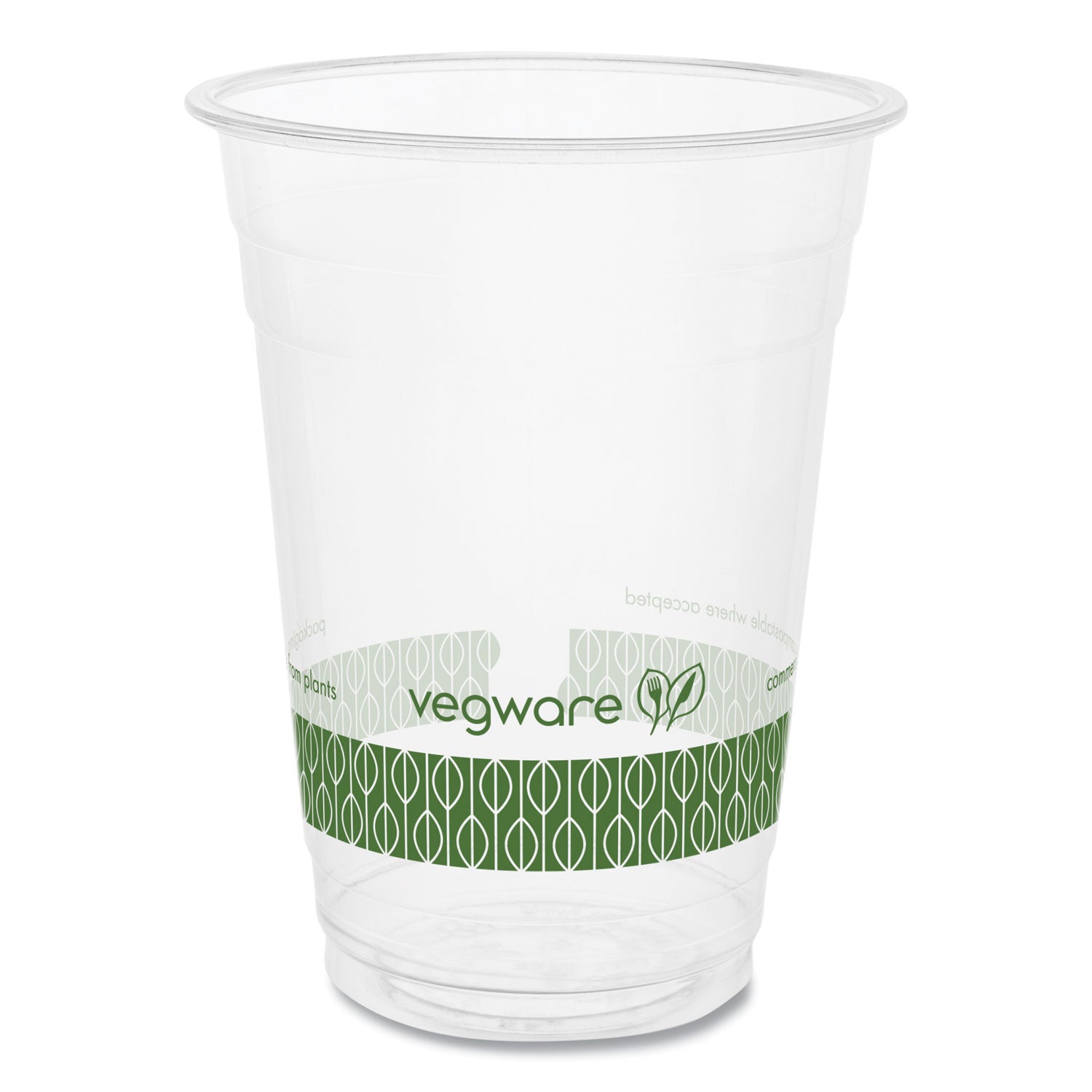 96-Series Cold Cup, Compostable, 16 oz, Clear/Green, 1,000/Carton