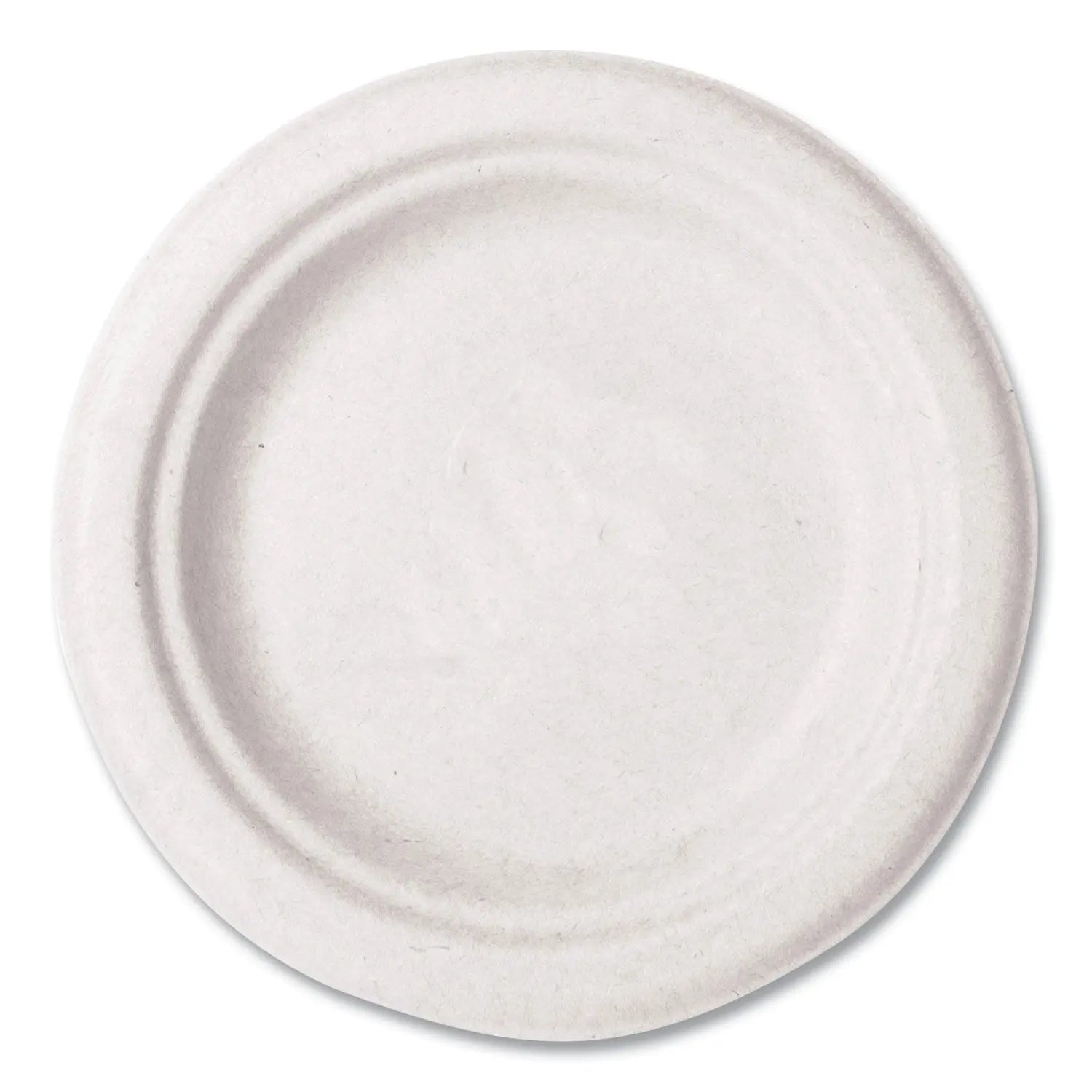 Molded Fiber Tableware, Compostable, Plate, 6" dia, White, 1,000/Carton