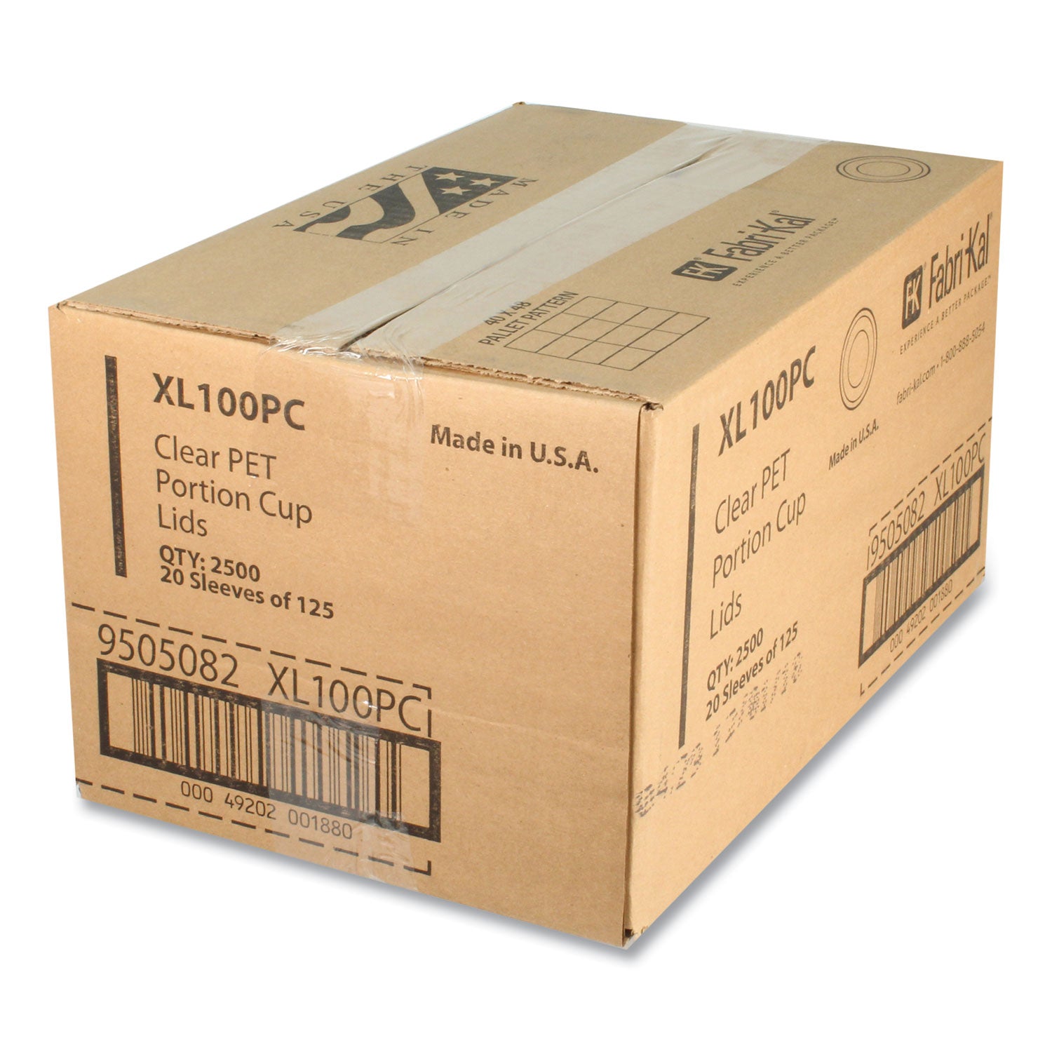 Fabri-Kal® Portion Cup Lids, Fits 0.75 oz to 1 oz Portion Cups, Plastic, Clear, 2,500/Carton