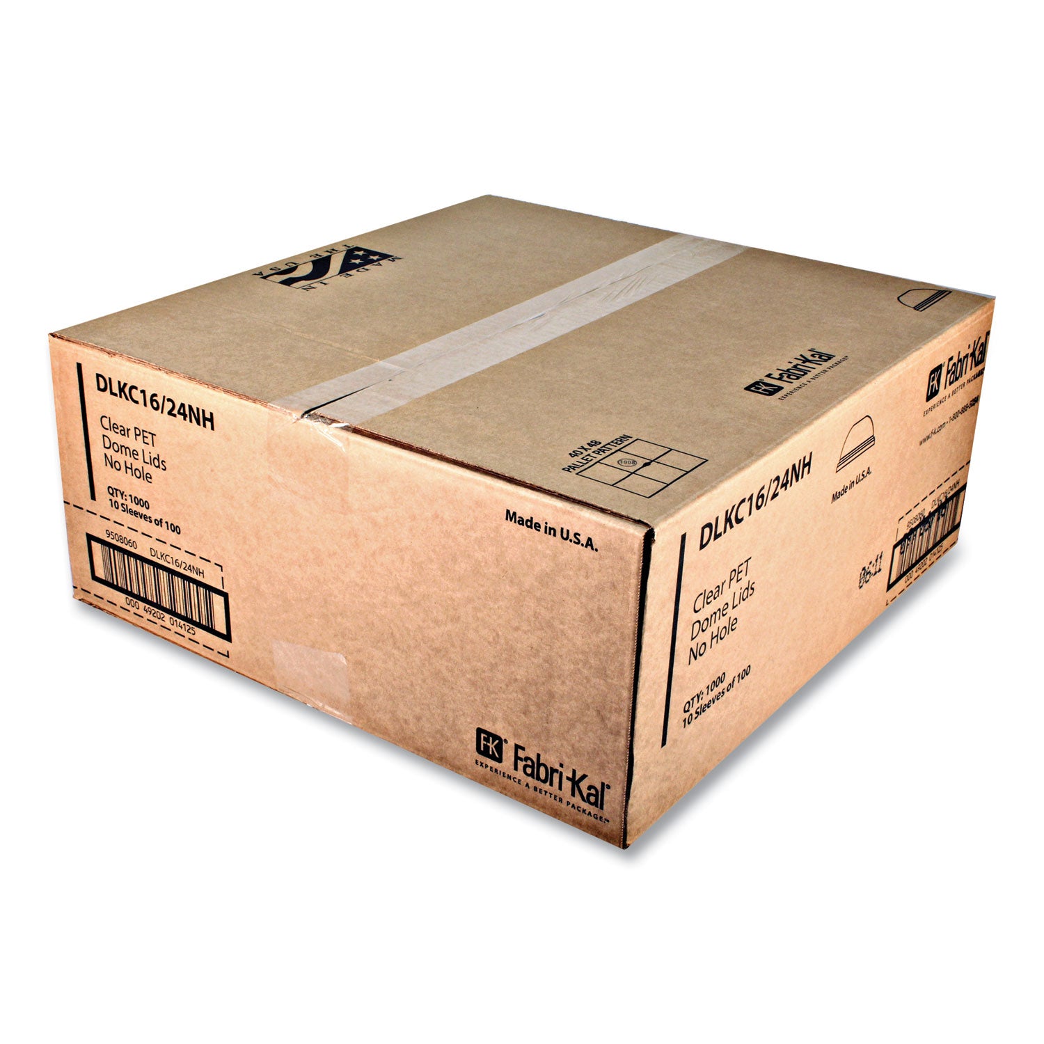 Fabri-Kal® Kal-Clear/Nexclear Drink Cup Lids, Dome Lid with 1" Hole, Fits 5 oz to 24 oz Cold Cups, Plastic, Clear, 1,000/Carton