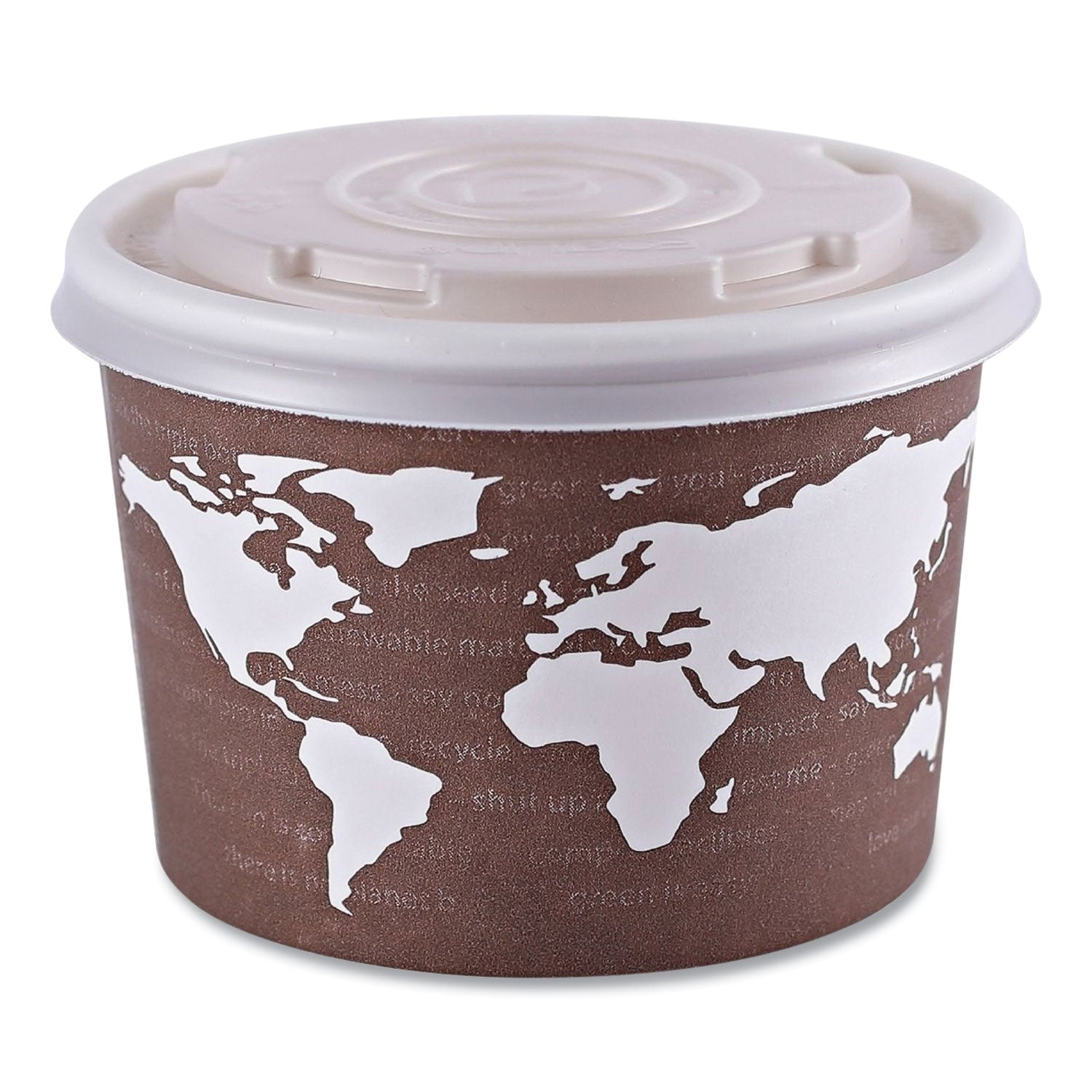 Eco-Products® World Art Renewable and Compostable Food Container, 8 oz, 3.04" Diameter x 2.3" h, Brown, Paper, 50/Pack, 20 Packs/Carton