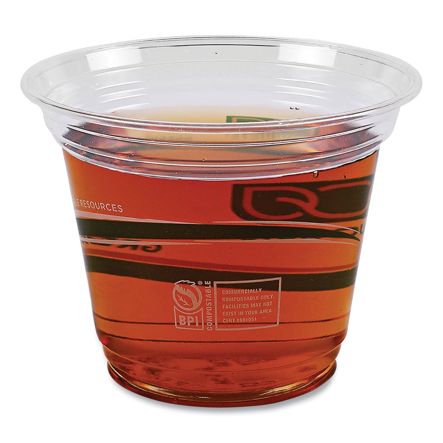 Eco-Products® GreenStripe Renewable and Compostable Cold Cups, 9 oz, Plastic, Clear, 50/Pack, 20 Packs/Carton
