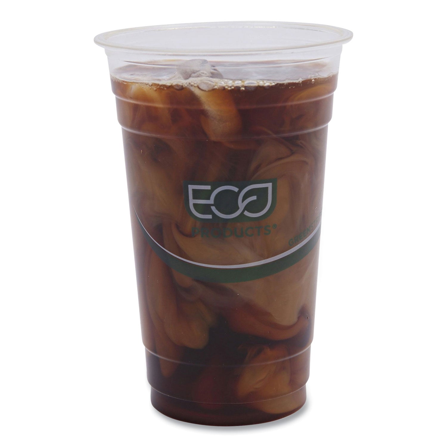 Eco-Products® GreenStripe Renewable and Compostable Cold Cups, 20 oz, Plastic, Clear, 50/Pack, 20 Packs/Carton