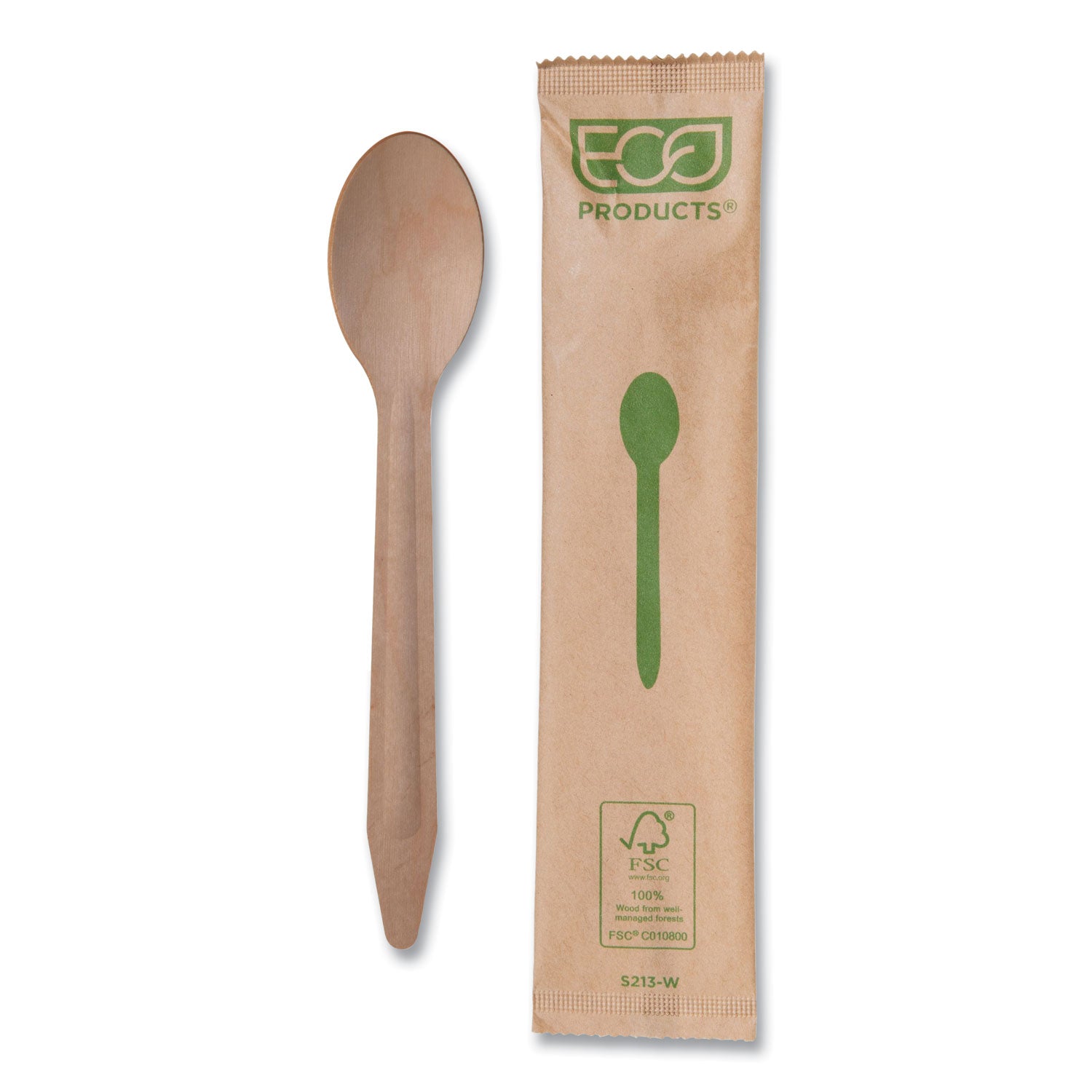Eco-Products® Wood Cutlery, General Purpose Spoon, Natural, 500/Carton