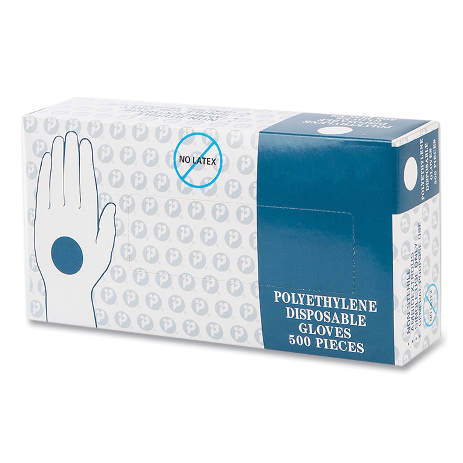 Inteplast Group Embossed Polyethylene Disposable Gloves, Large, Powder-Free, Clear, 500/Box, 4 Boxes/Carton