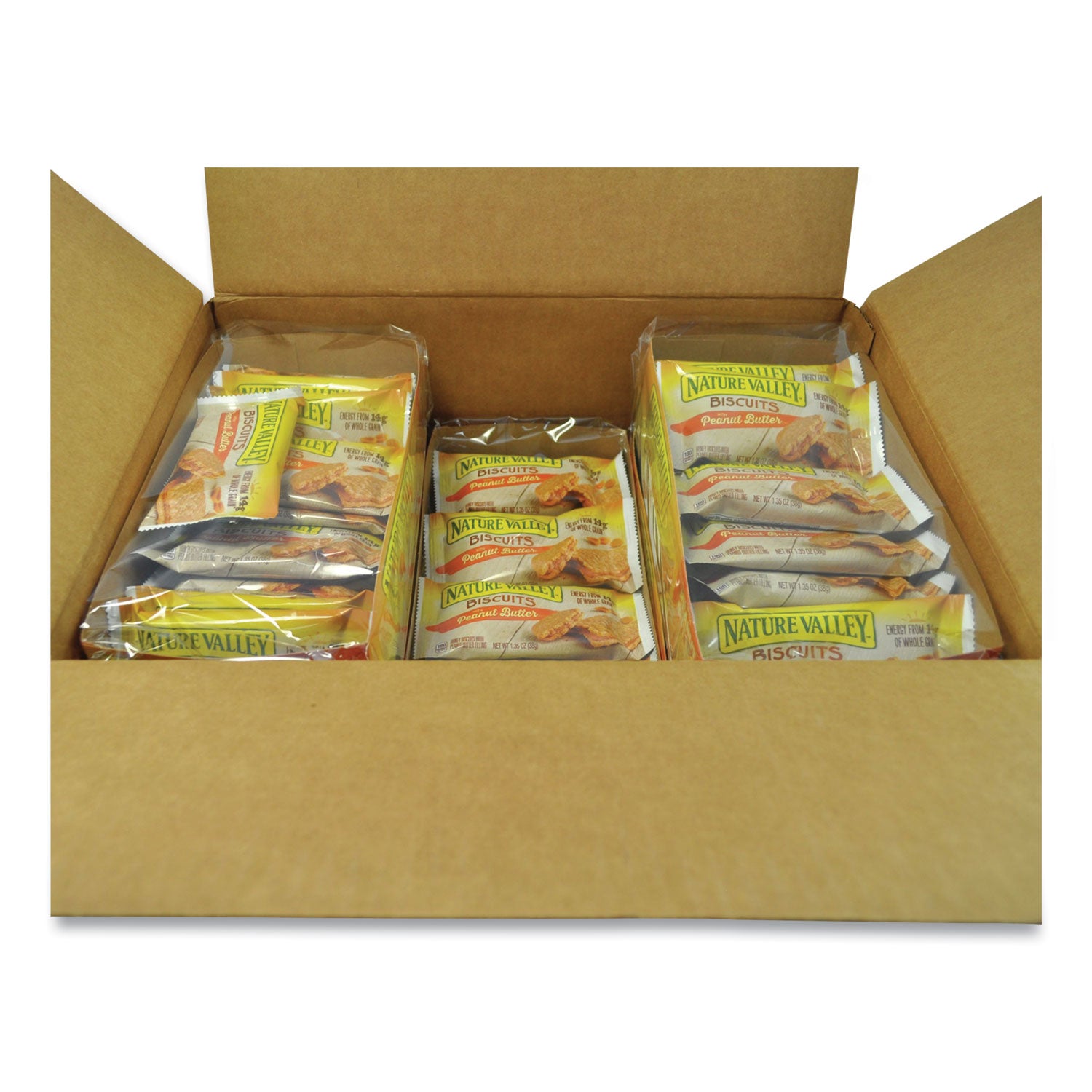 Nature Valley® Biscuits, Peanut Butter, 1.35 oz Packet, 16/Box