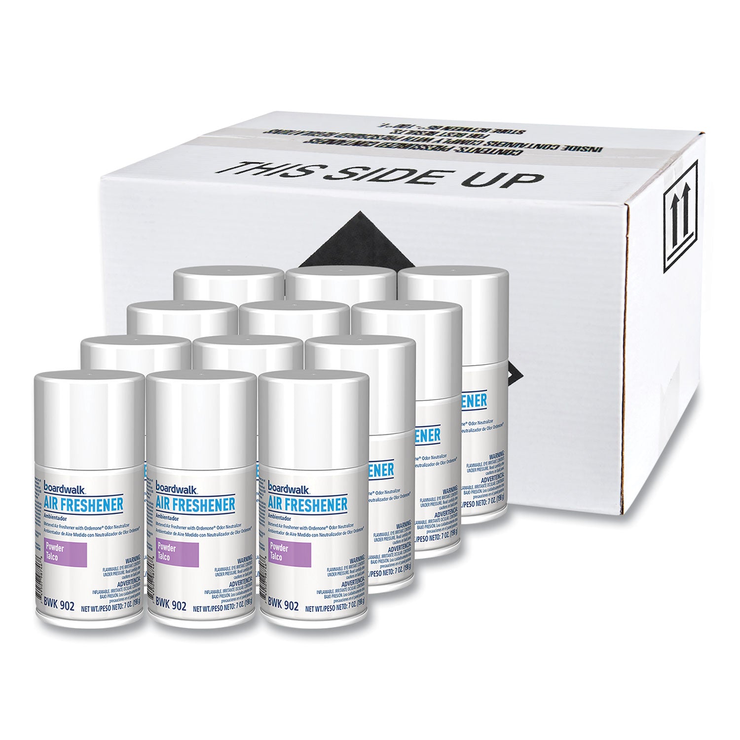 Metered Air Freshener Refill, Powder Mist, 7 oz Aerosol Spray, 12/Carton