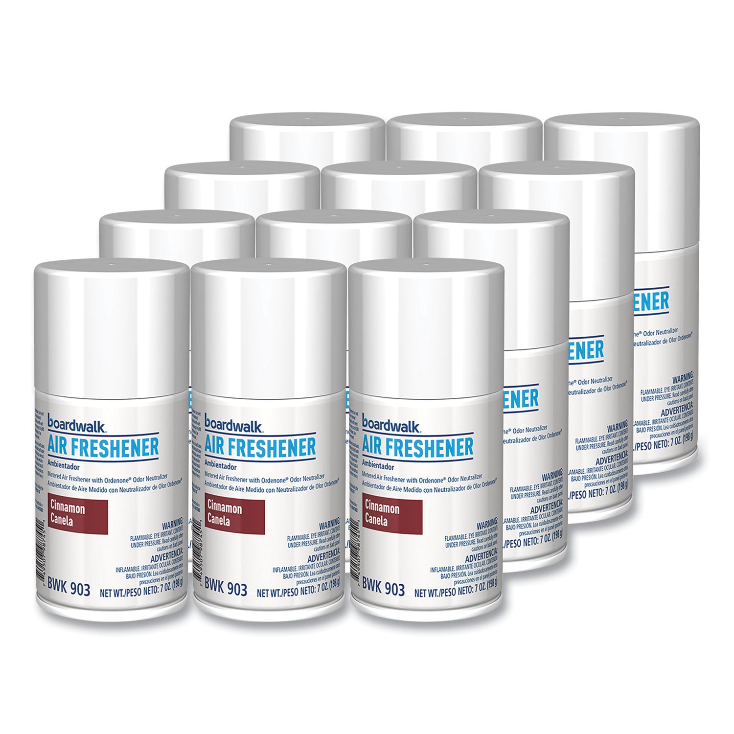 Boardwalk® Metered Air Freshener Refill, Cinnamon Sunset Scent, 7 oz Aerosol Spray, 12/Carton