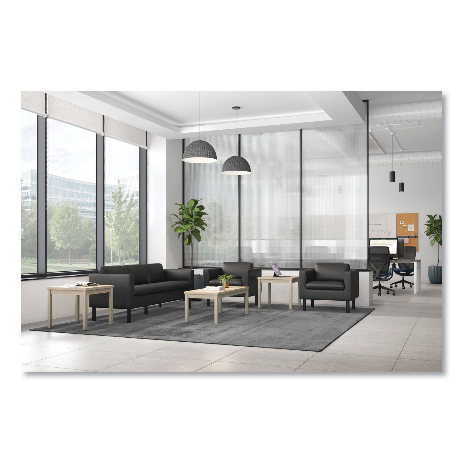 HON® 80000 Series Laminate Occasional Corner Table, 24d x 24w x 20h, Kingswood Walnut