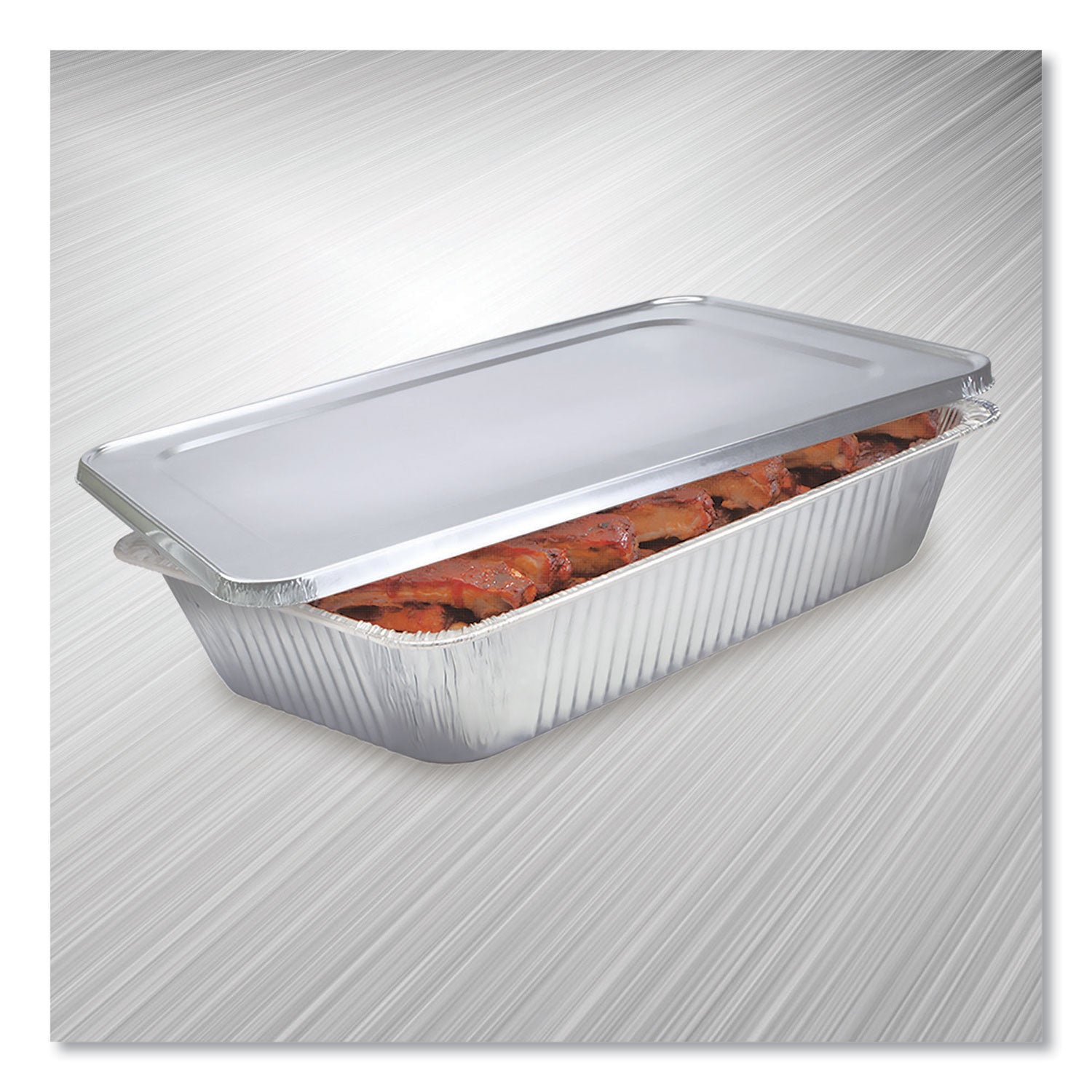 HFA® Steam Table Pan Lids, Full Curl Edge, Fits Full-Size Pan, 0.62" Deep, 12.87 x 20.81, 50/Carton