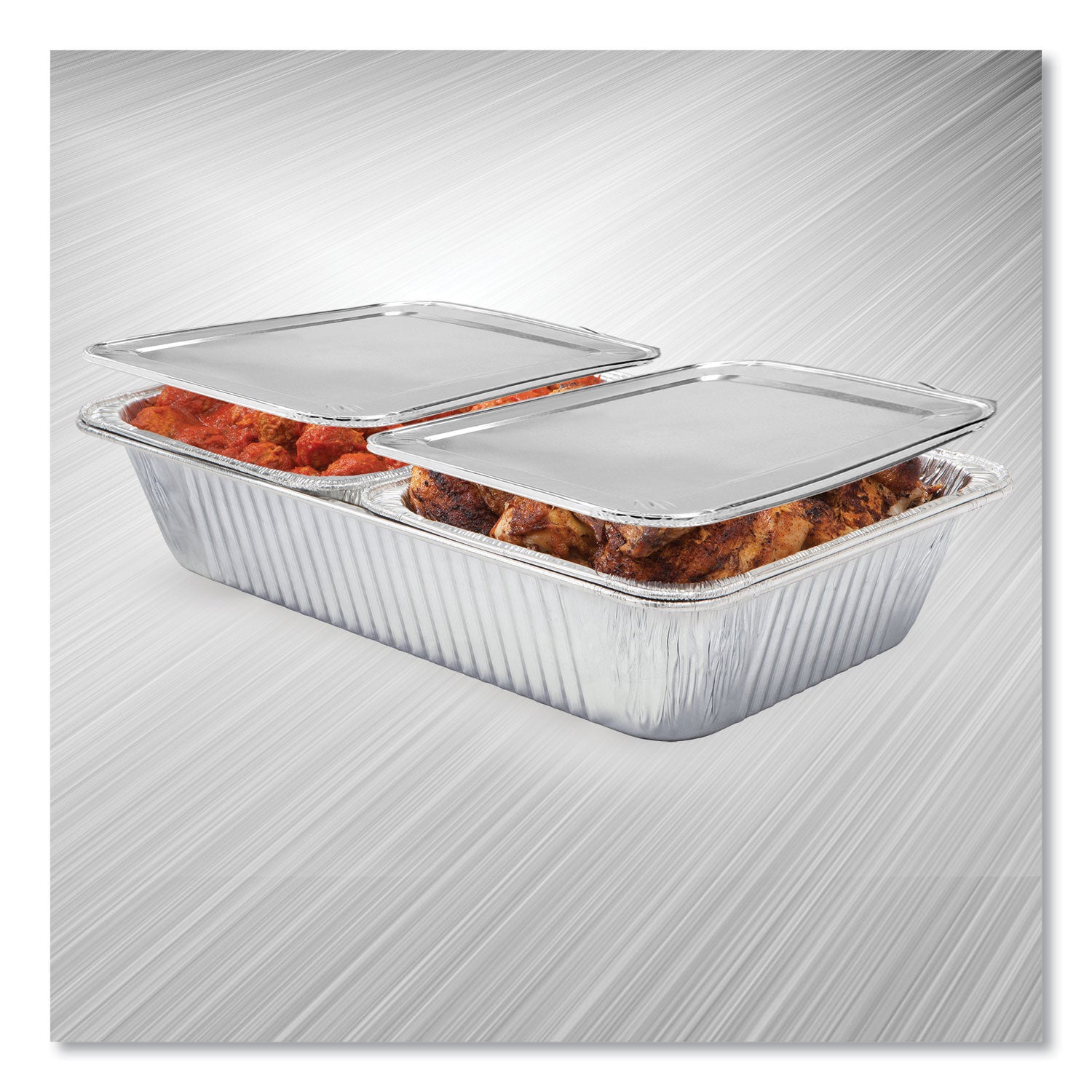 HFA® Steam Table Pan Lids, Full Curl Edge, Fits Half-Size Pan, 0.62" Deep, 11.16 x 12.75, 100/Carton