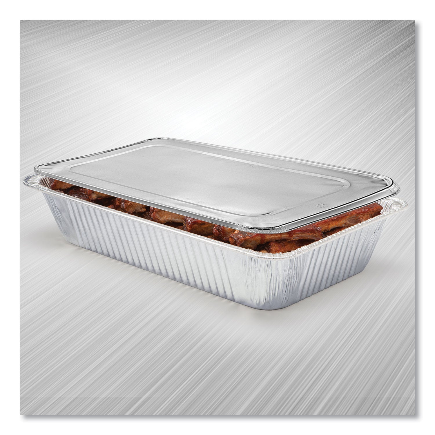 HFA® Steam Table Pan Lids, Full Curl Edge, Fits Full-Size Pan, 0.62" Deep, 12.87 x 20.81, 50/Carton