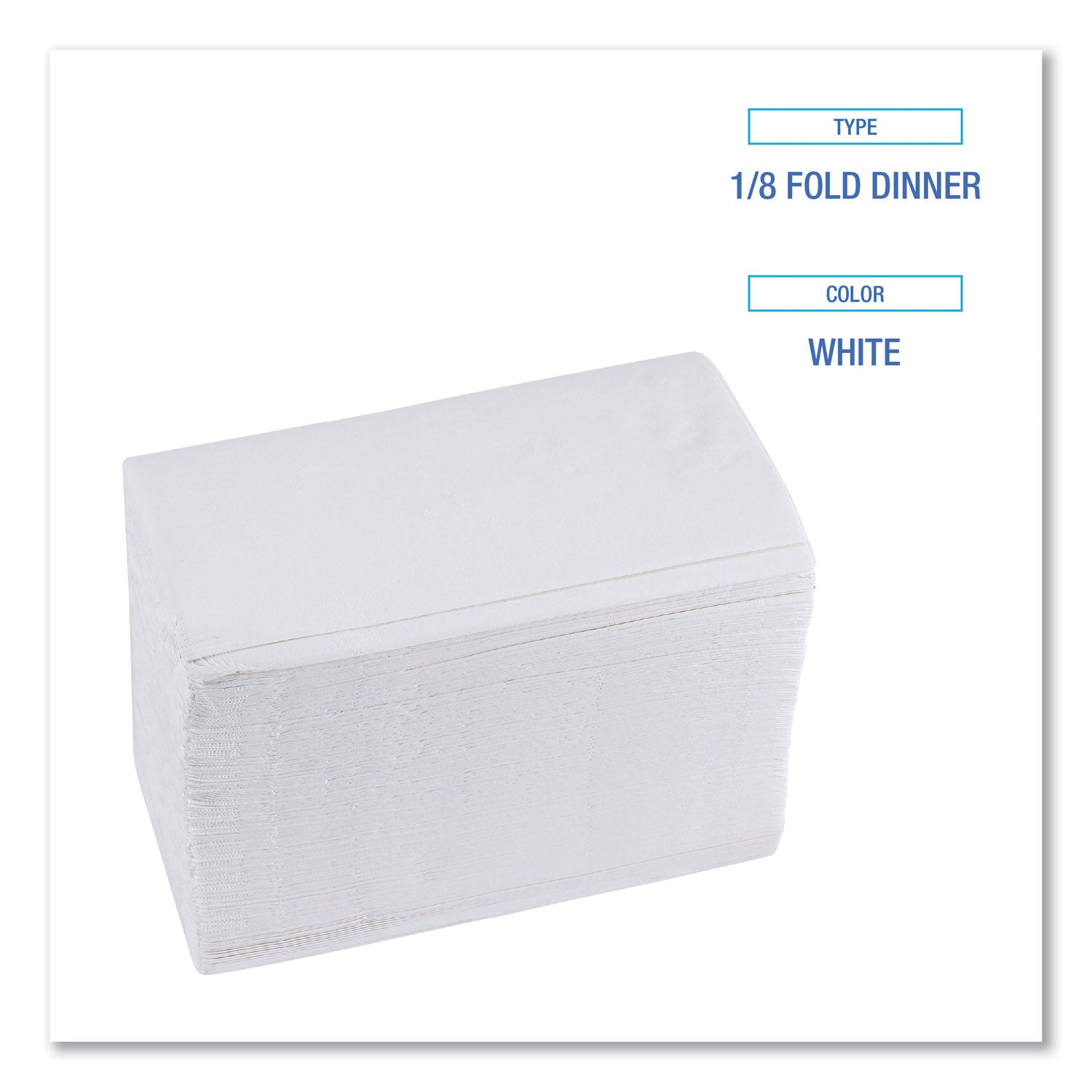 Boardwalk® 1/8-Fold Dinner Napkins, 2-Ply, 15 X 17, White, 300/pack, 10 Packs/carton