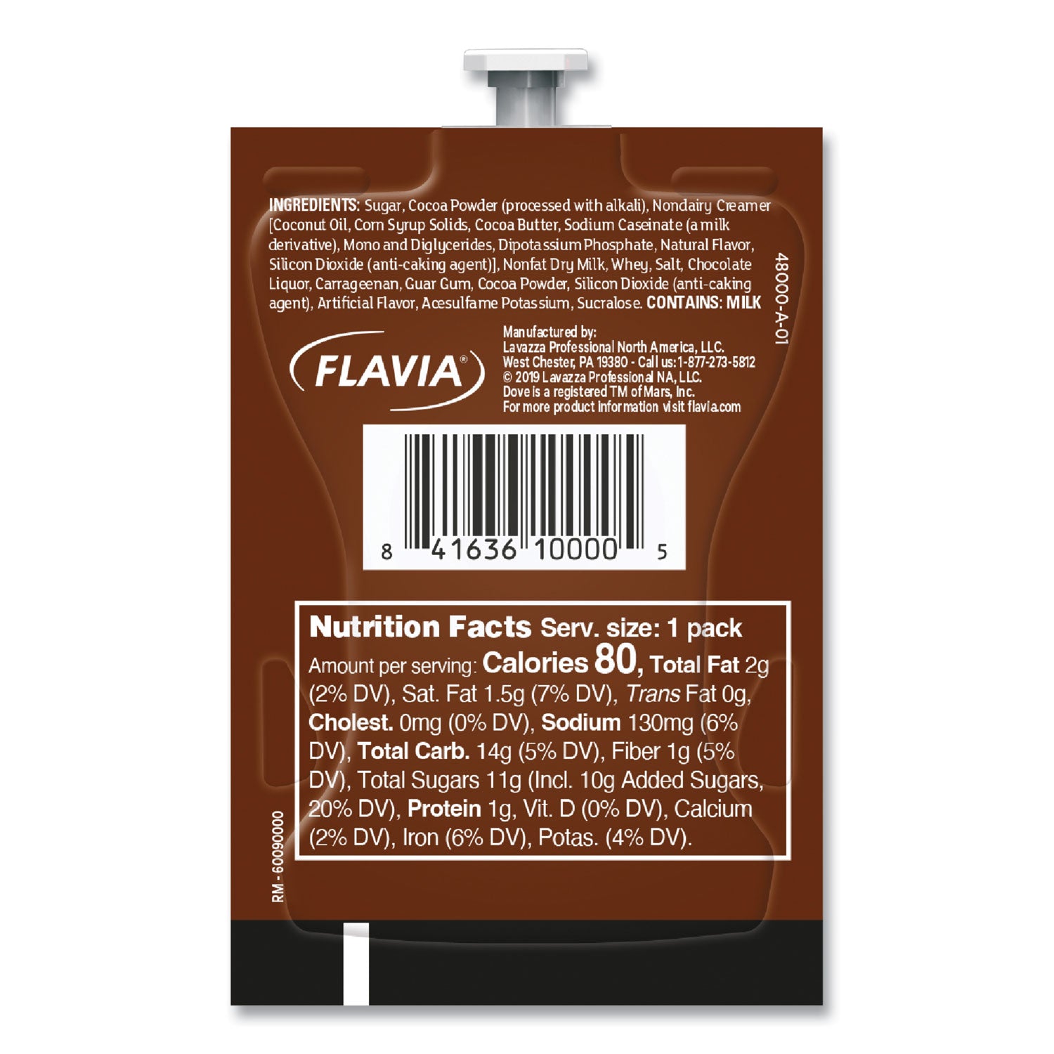 FLAVIA® Dove Hot Chocolate Freshpack, Milk Chocolate, 72/Carton