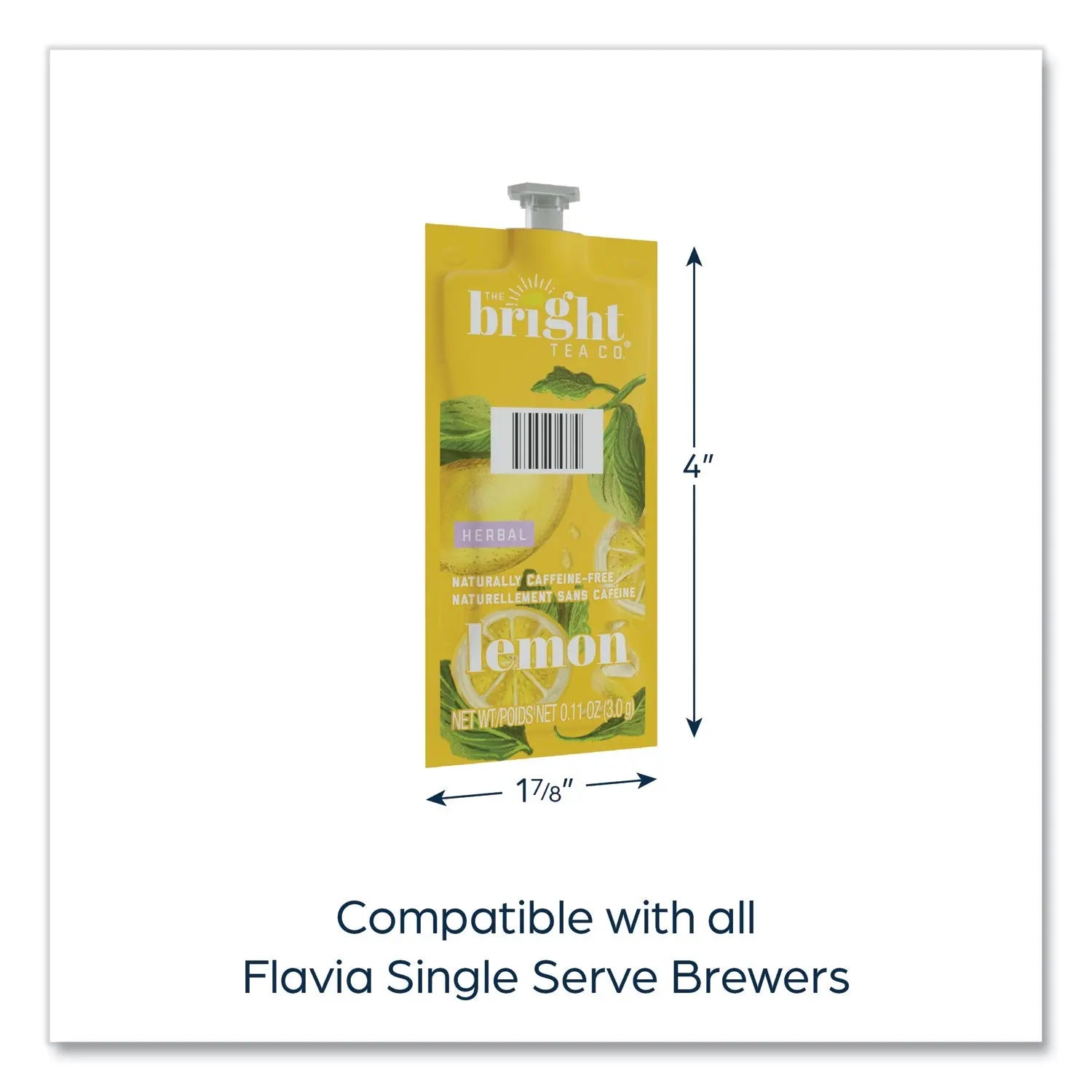 The Bright Tea Co. Lemon Herbal Tea Freshpack, Lemon, 0.11 oz Pouch, 100/Carton FLAVIA® Flipcost