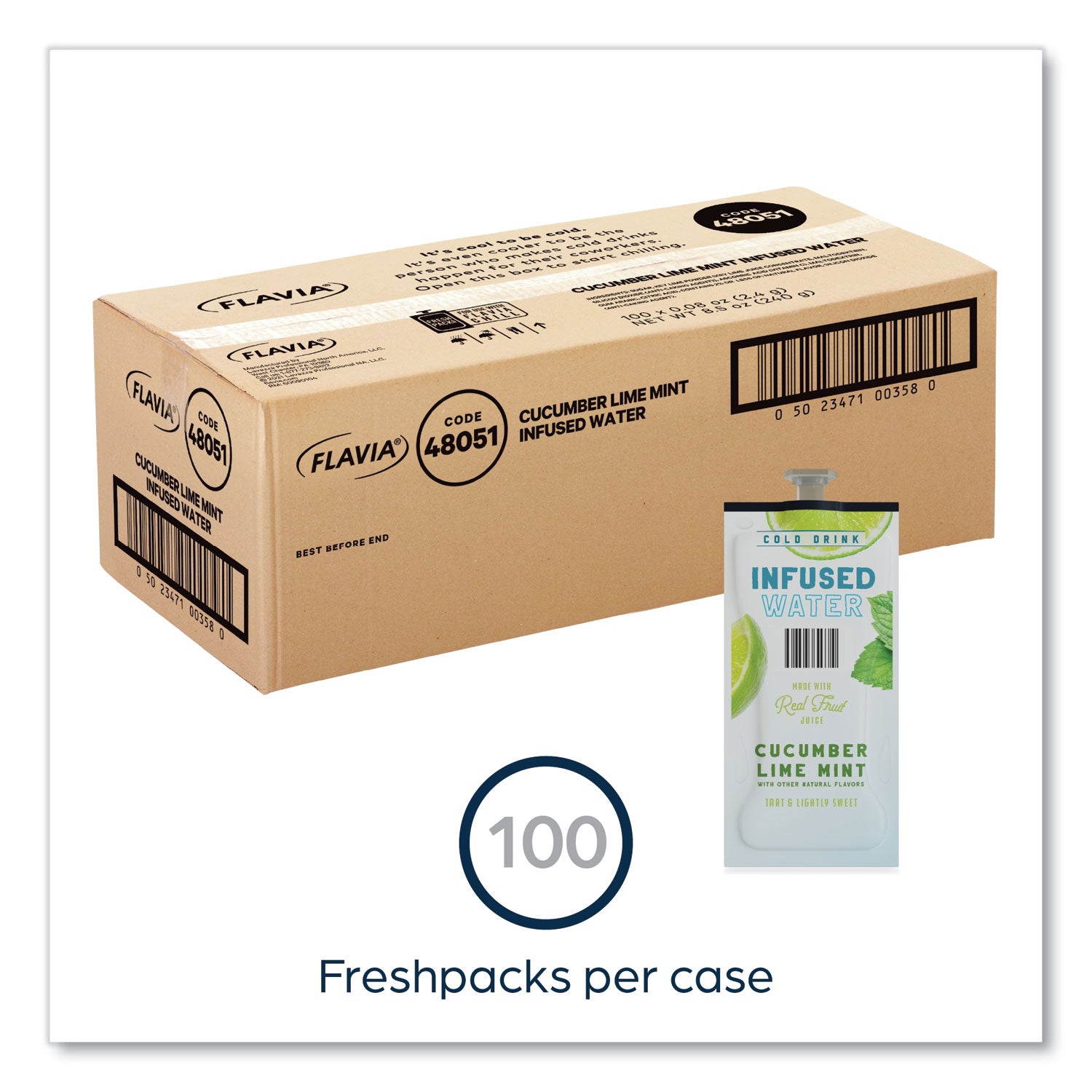 FLAVIA® Cucumber Lime Mint Infused Water Freshpack, 100/Carton