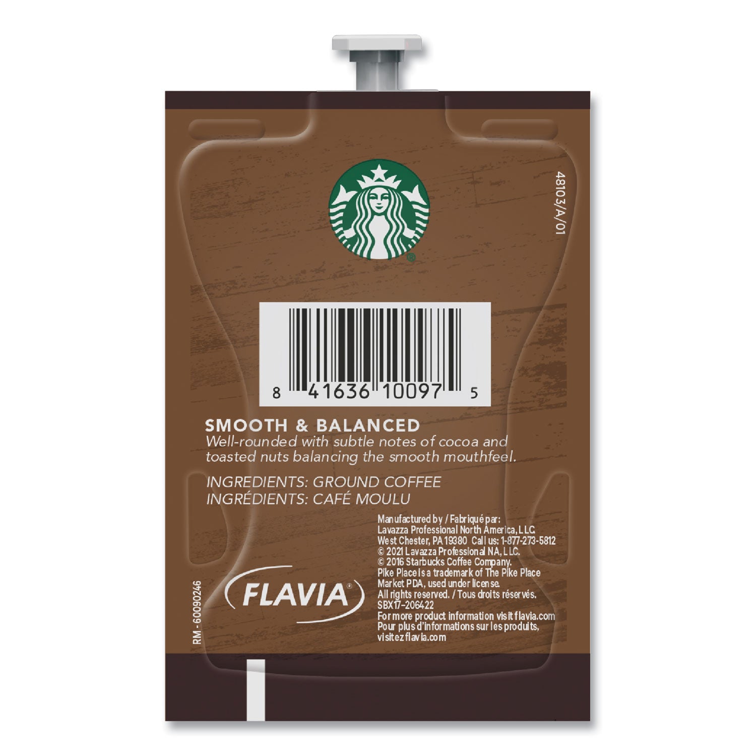 FLAVIA® Starbucks Pike Place Roast Coffee Freshpack, 76/Carton