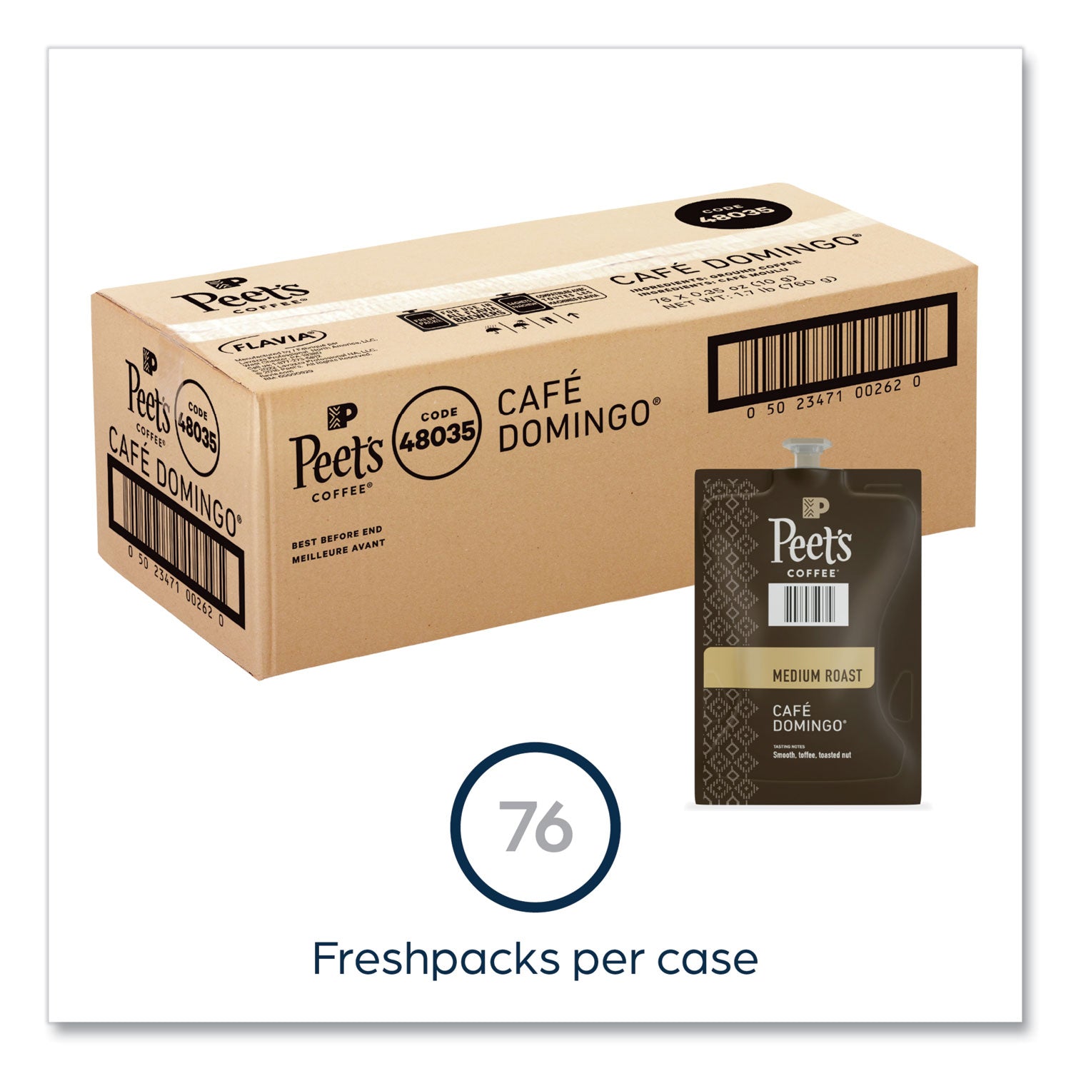 FLAVIA® Peet's Coffee Cafe Domingo Freshpack, 76/Carton
