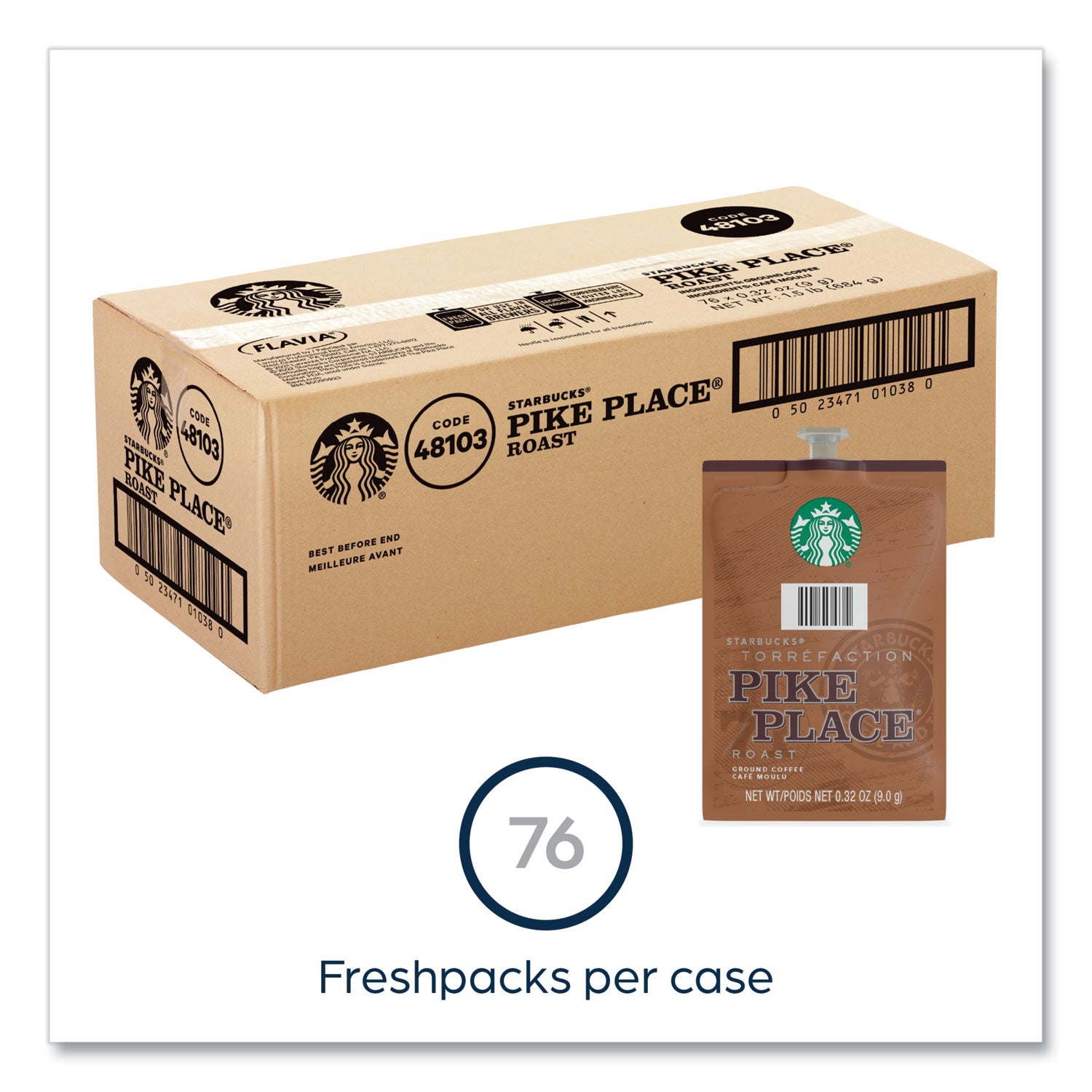 FLAVIA® Starbucks Pike Place Roast Coffee Freshpack, 76/Carton