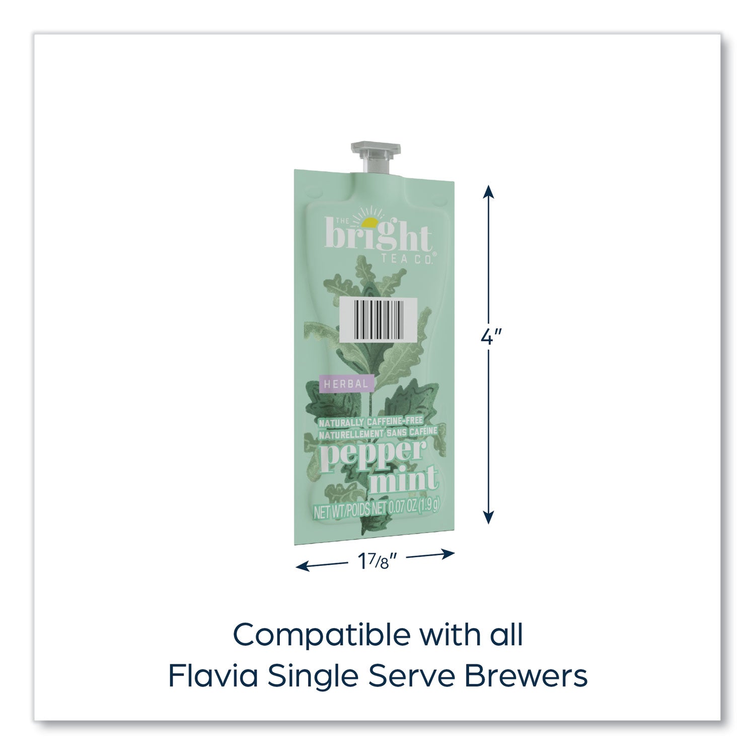 FLAVIA® The Bright Tea Co. Peppermint Herbal Tea Freshpack, 100/Carton