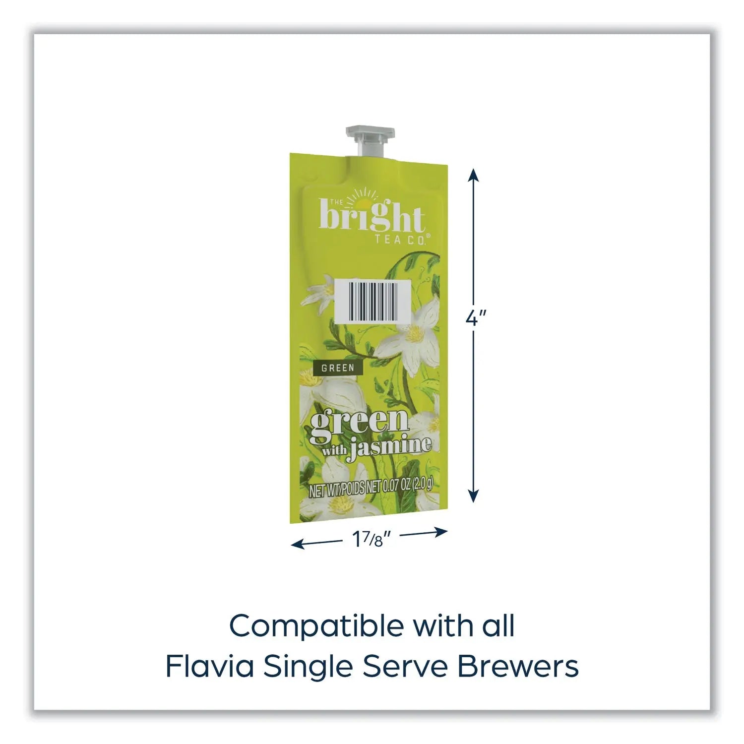 The Bright Tea Co. Green with Jasmine Tea Freshpack, Green with Jasmine, 0.07 oz Pouch, 100/Carton FLAVIA® Flipcost