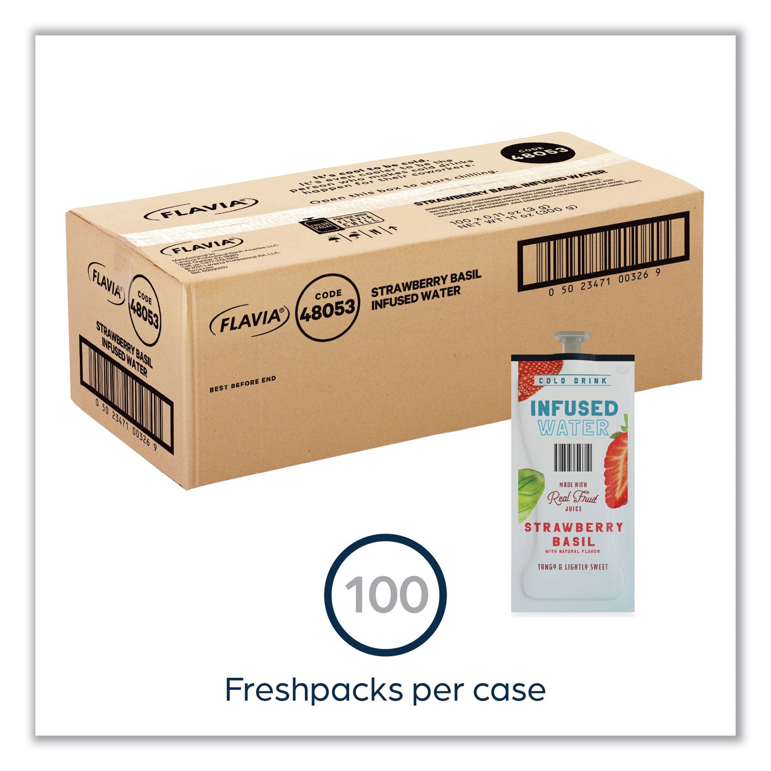 FLAVIA® Strawberry Basil Infused Water Freshpack, 100/Carton