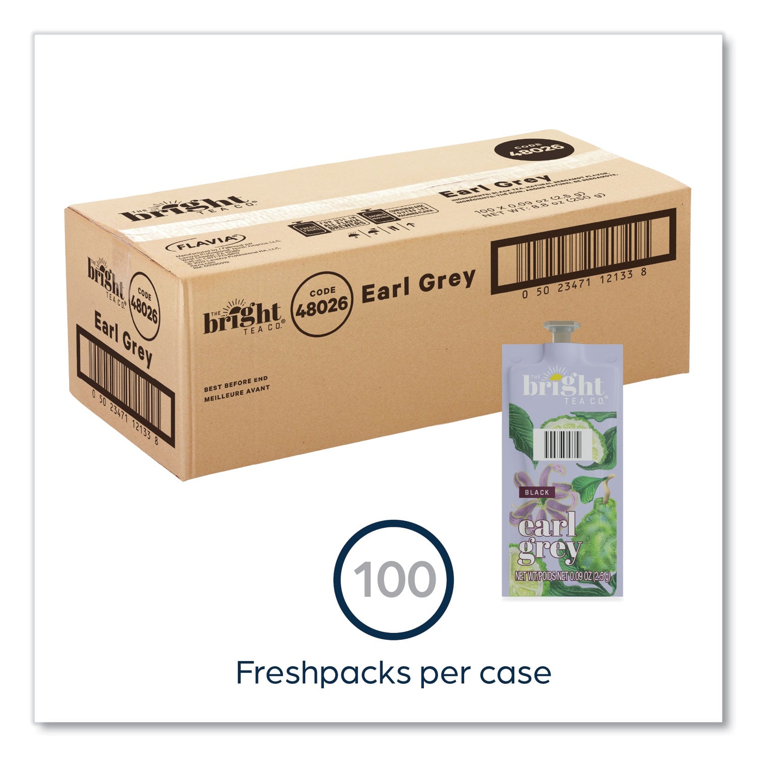 FLAVIA® The Bright Tea Co. Earl Grey Black Tea Freshpack, 100/Carton