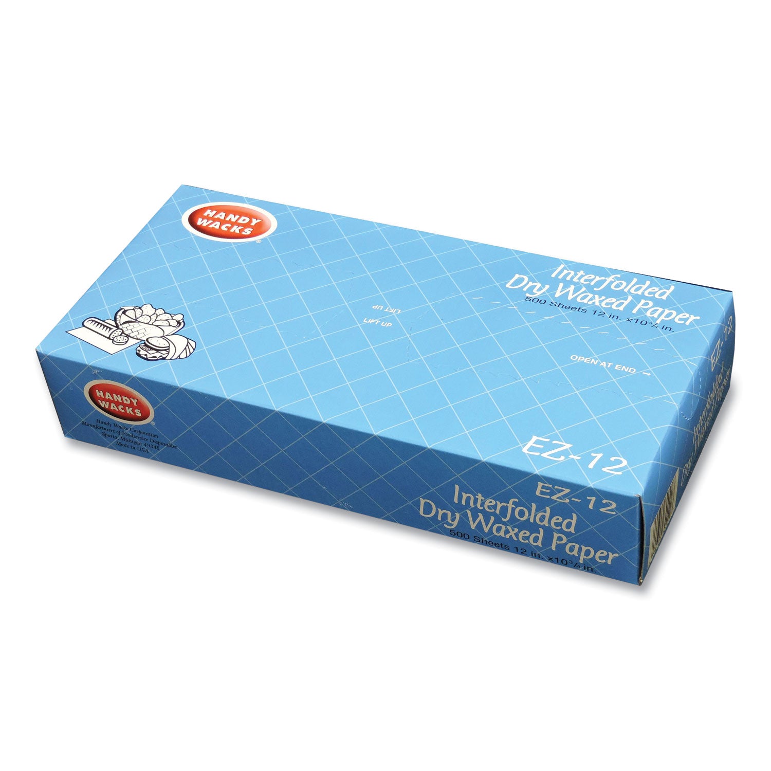 Handy Wacks© Interfolded Dry Waxed Paper Deli Sheets, 10.75 x 12, 500/Box, 12 Boxes/Carton