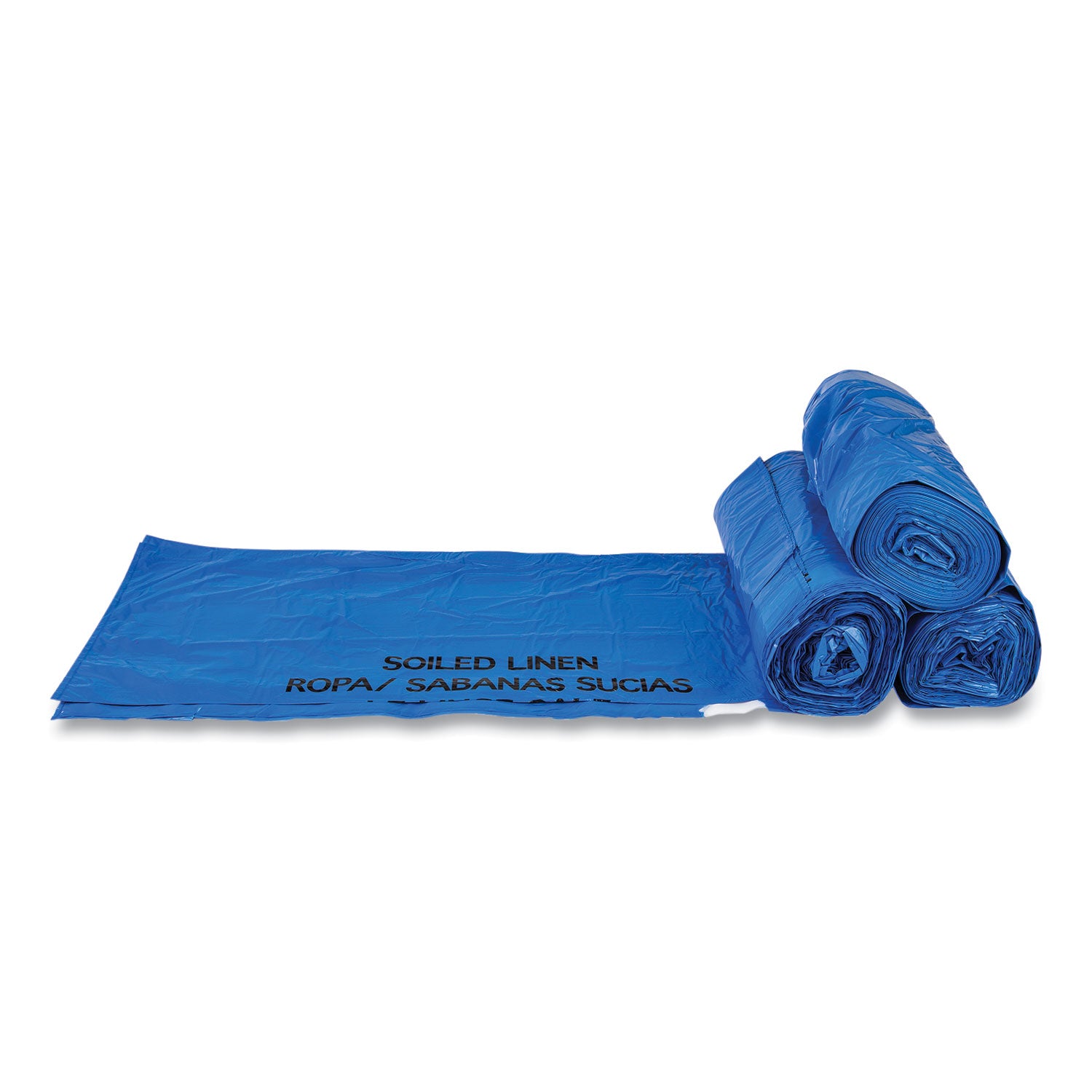 Inteplast Group Draw-Tuff Institutional Draw-Tape Can Liners, Drawstring, 30 gal, 1 mil, 30.5" x 40", Blue, 25 Bags/Roll, 8 Rolls/Carton