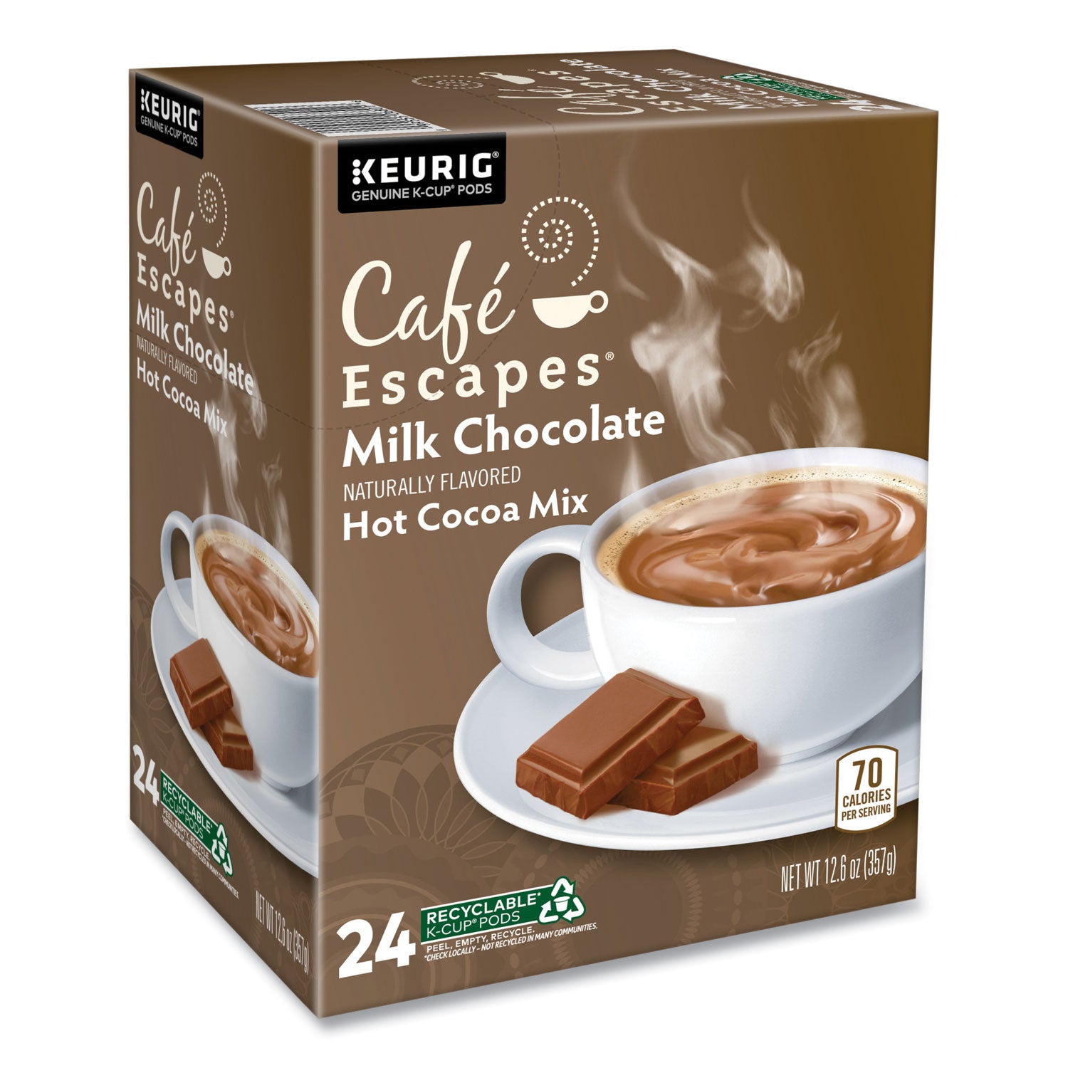 Café Escapes® Cafe Escapes Milk Chocolate Hot Cocoa K-Cups, 96/carton