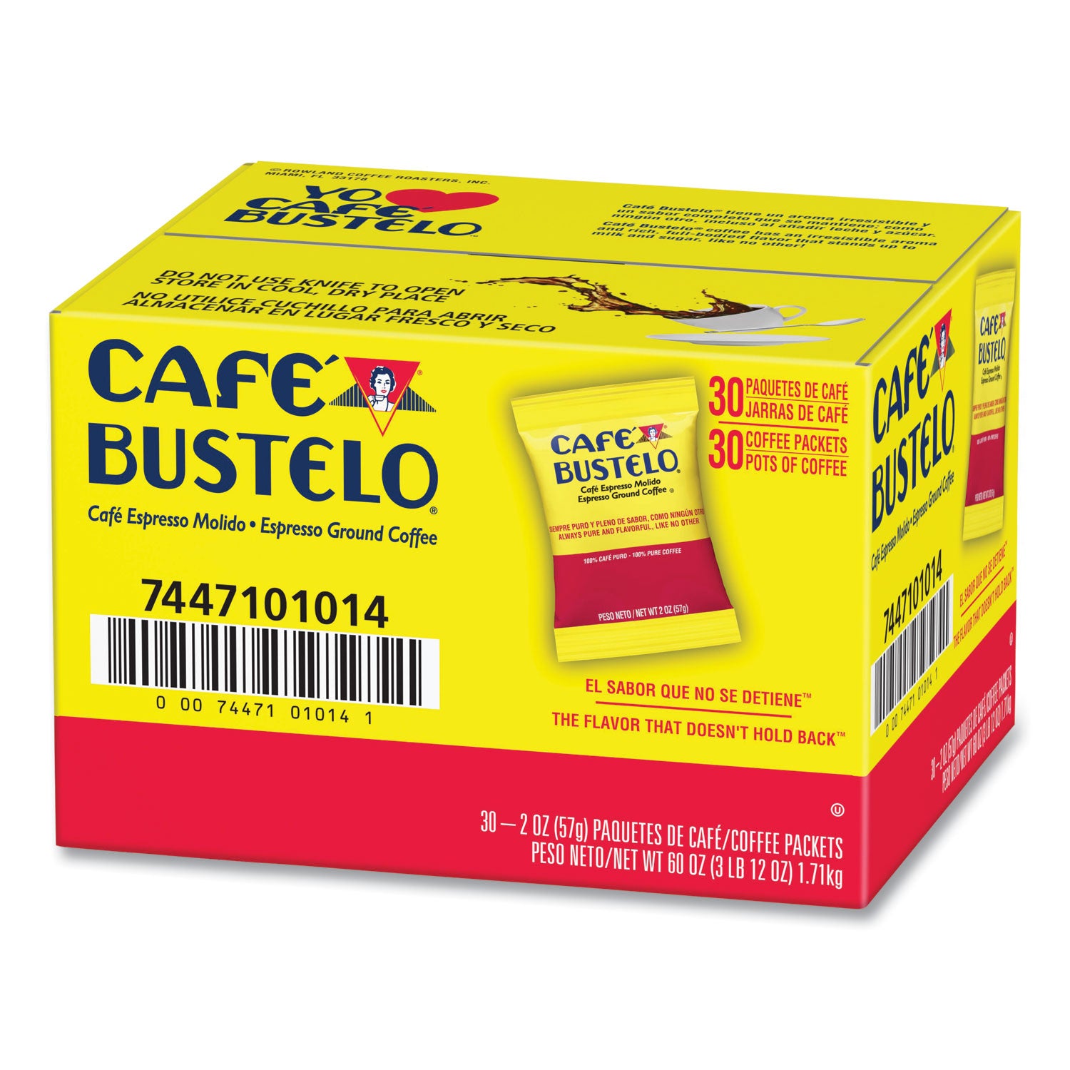 Café Bustelo Coffee, Espresso, 2oz Fraction Pack, 30/carton