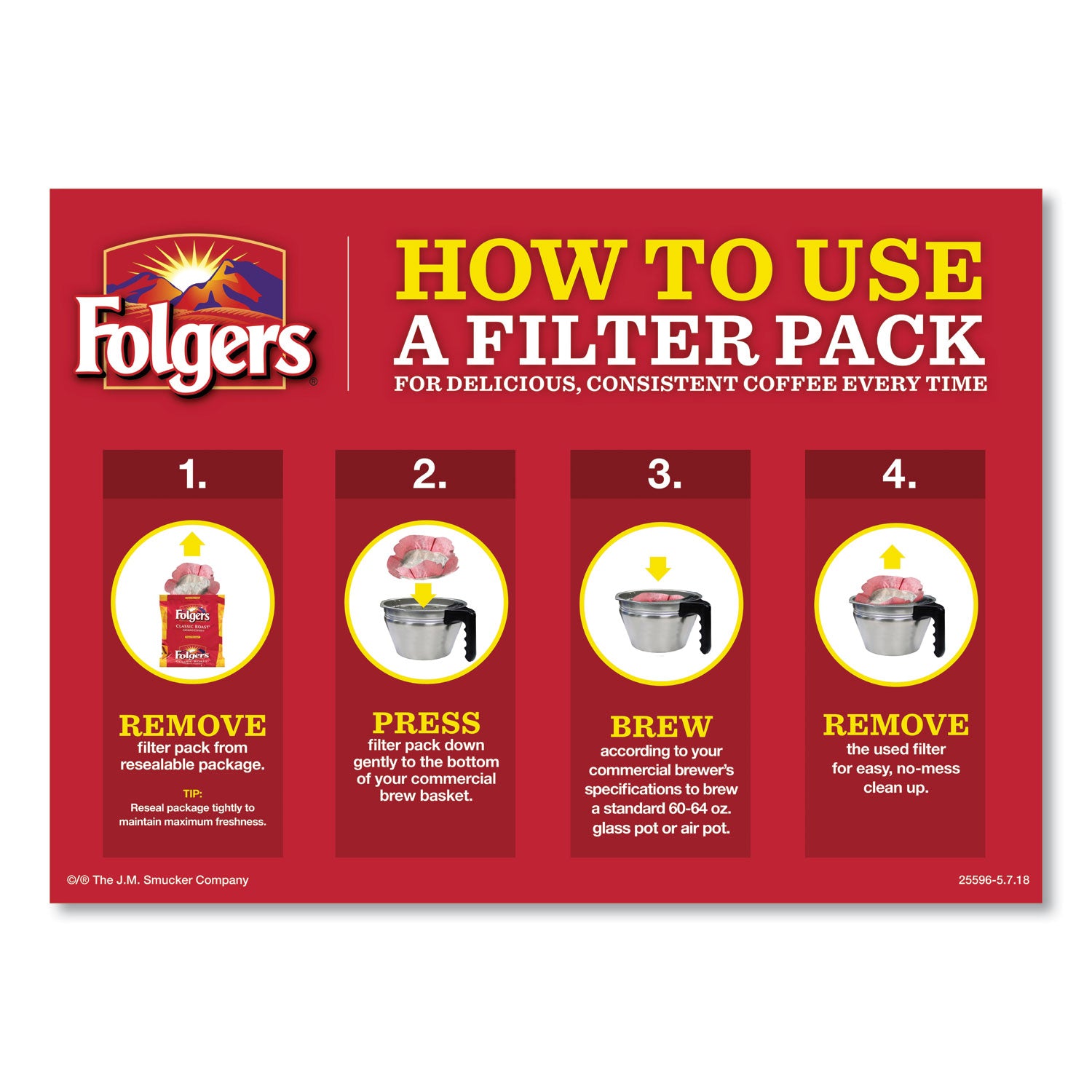Folgers® Coffee Filter Packs, Classic Roast, 1.4 Oz Pack, 40/carton