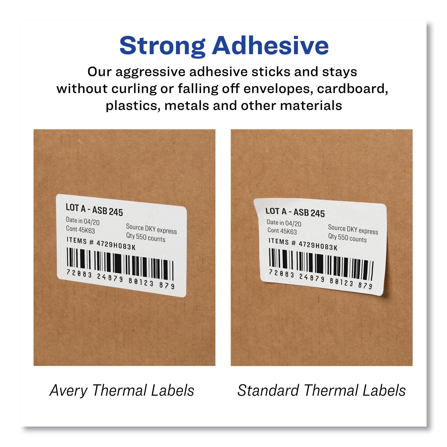 Avery® Multipurpose Thermal Labels, 3.5 x 1.3, White, 350/Roll, 2 Rolls/Box