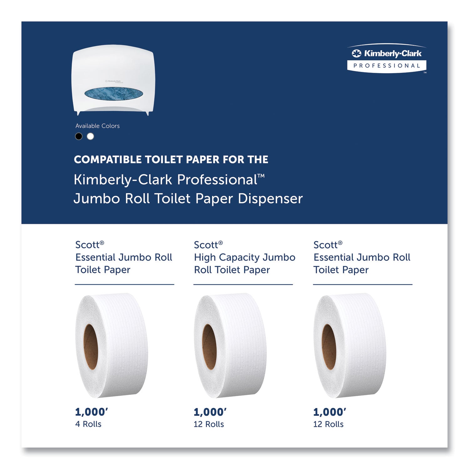 Kimberly-Clark Professional* Jrt Jr. Escort Jumbo Roll Bath Tissue Dispenser, 16 X 5.75 X 13.88, Pearl White