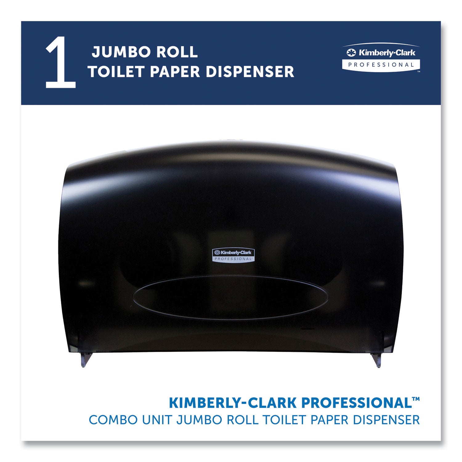 Kimberly-Clark Professional* Cored JRT Jumbo Combo Tissue Dispenser, 20.4 x 5.8 x 13.1, Smoke/Gray